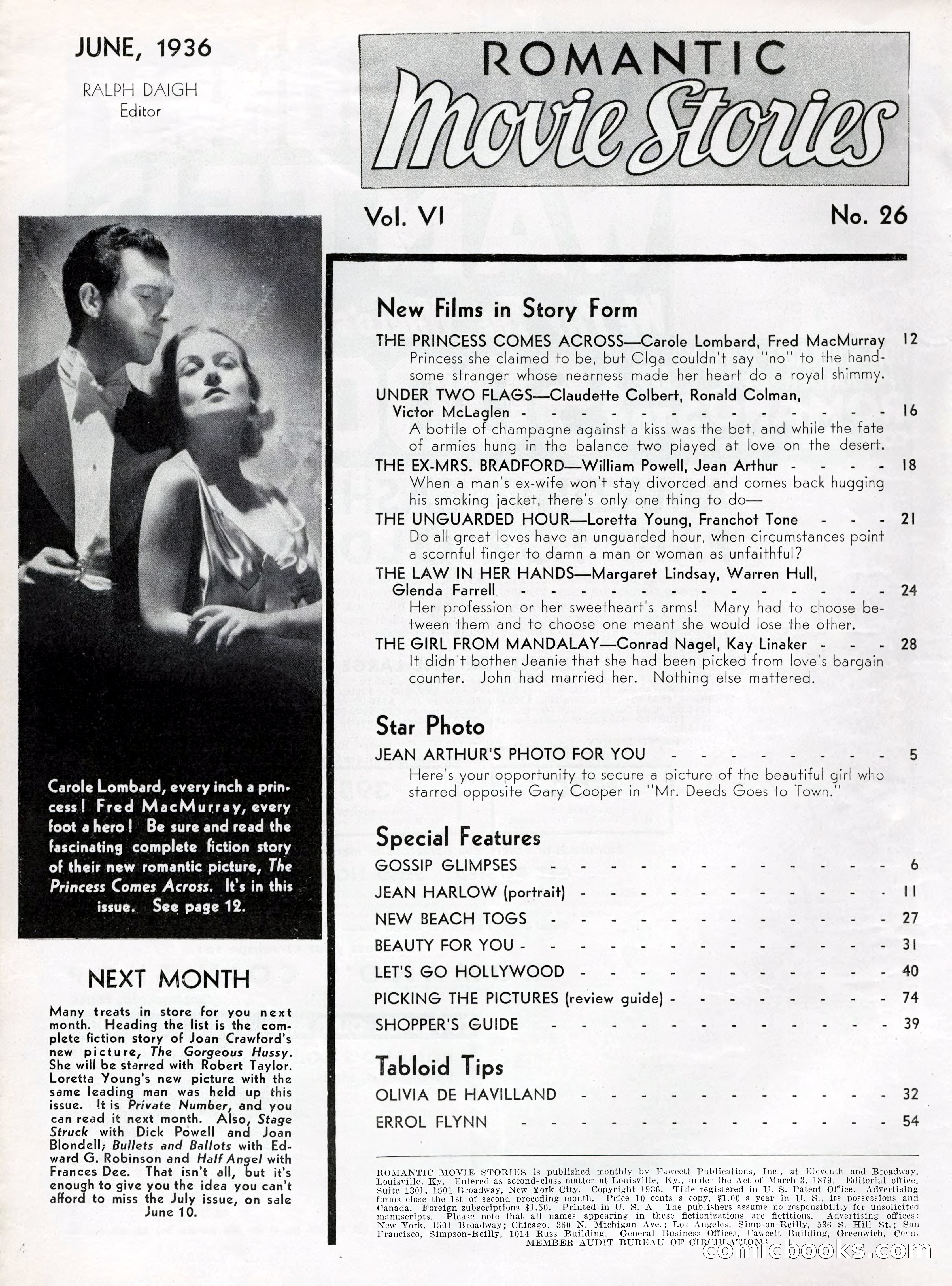 Romantic Movie Stories, June 1936 — page 4 of 70