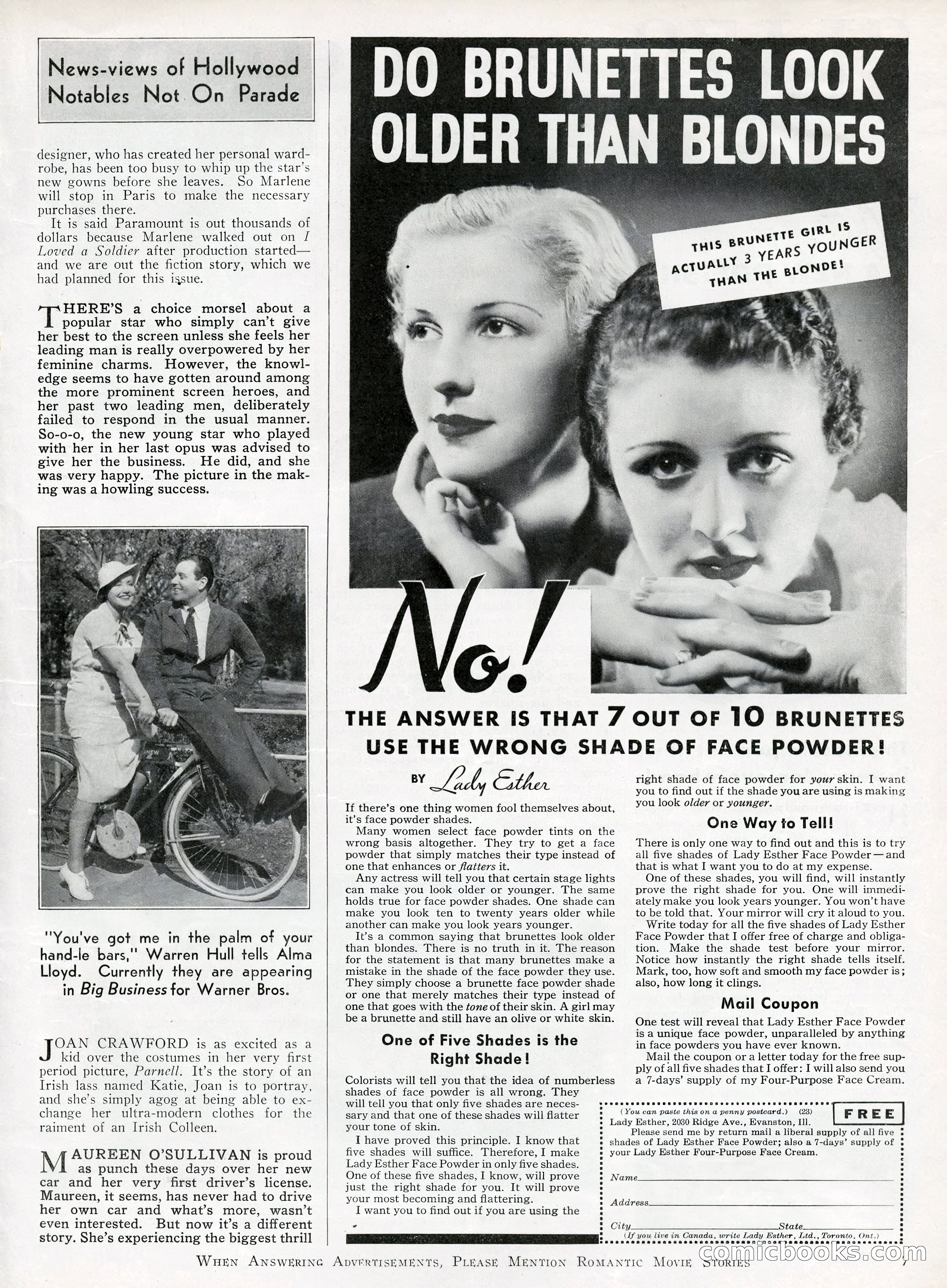 Romantic Movie Stories, June 1936 — page 7 of 70