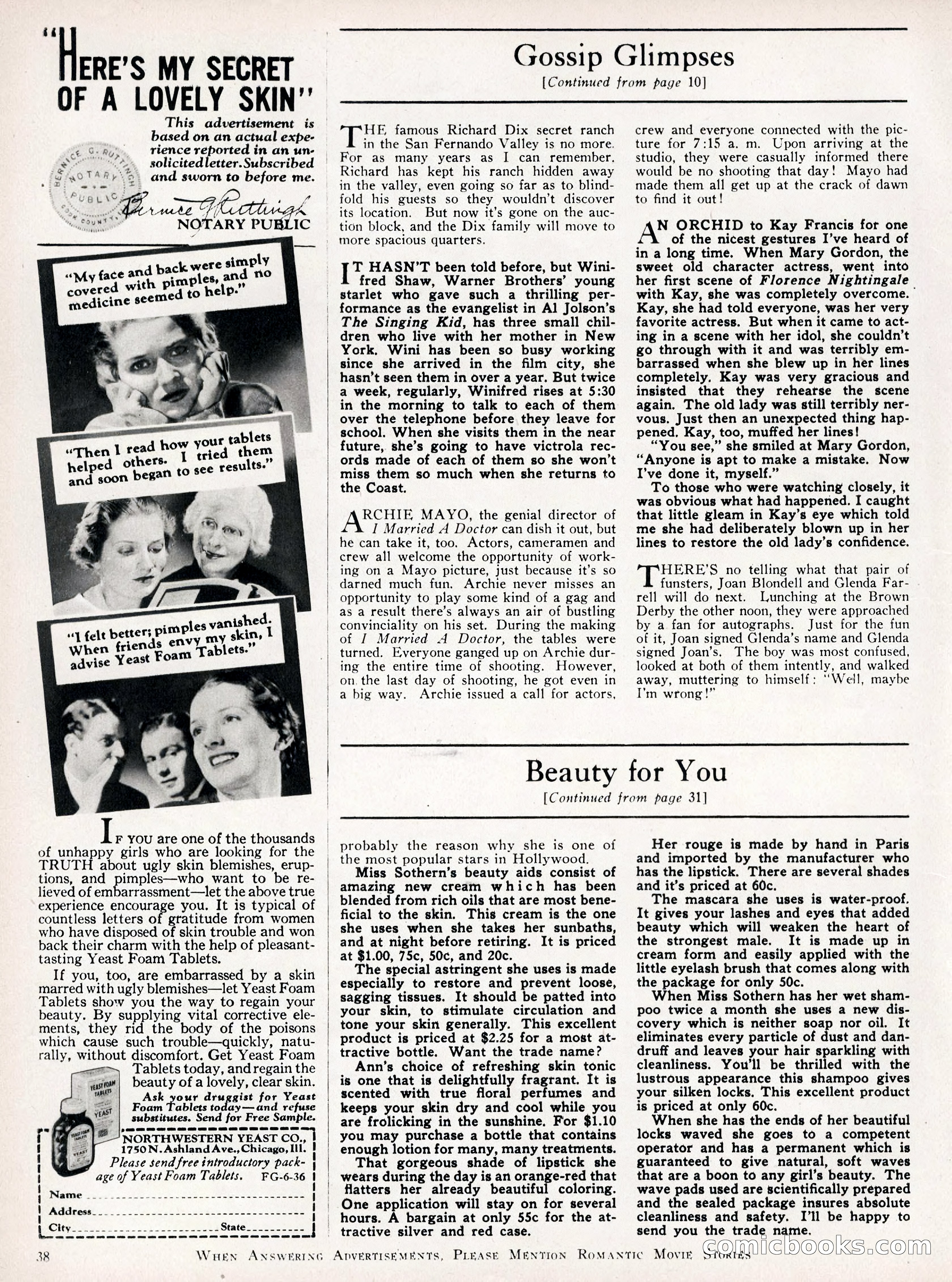 Romantic Movie Stories, June 1936 — page 31 of 70