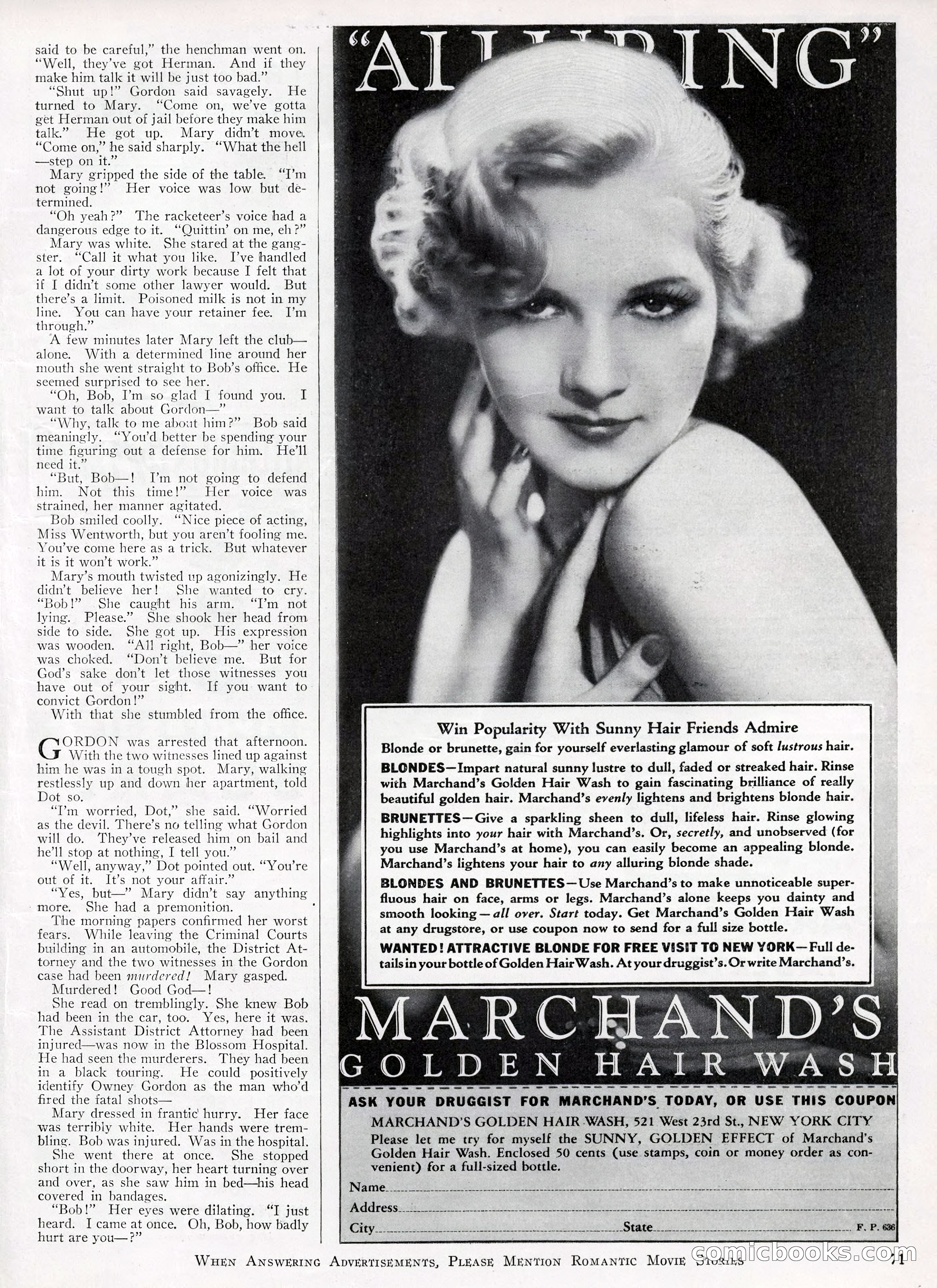Romantic Movie Stories, June 1936 — page 64 of 70