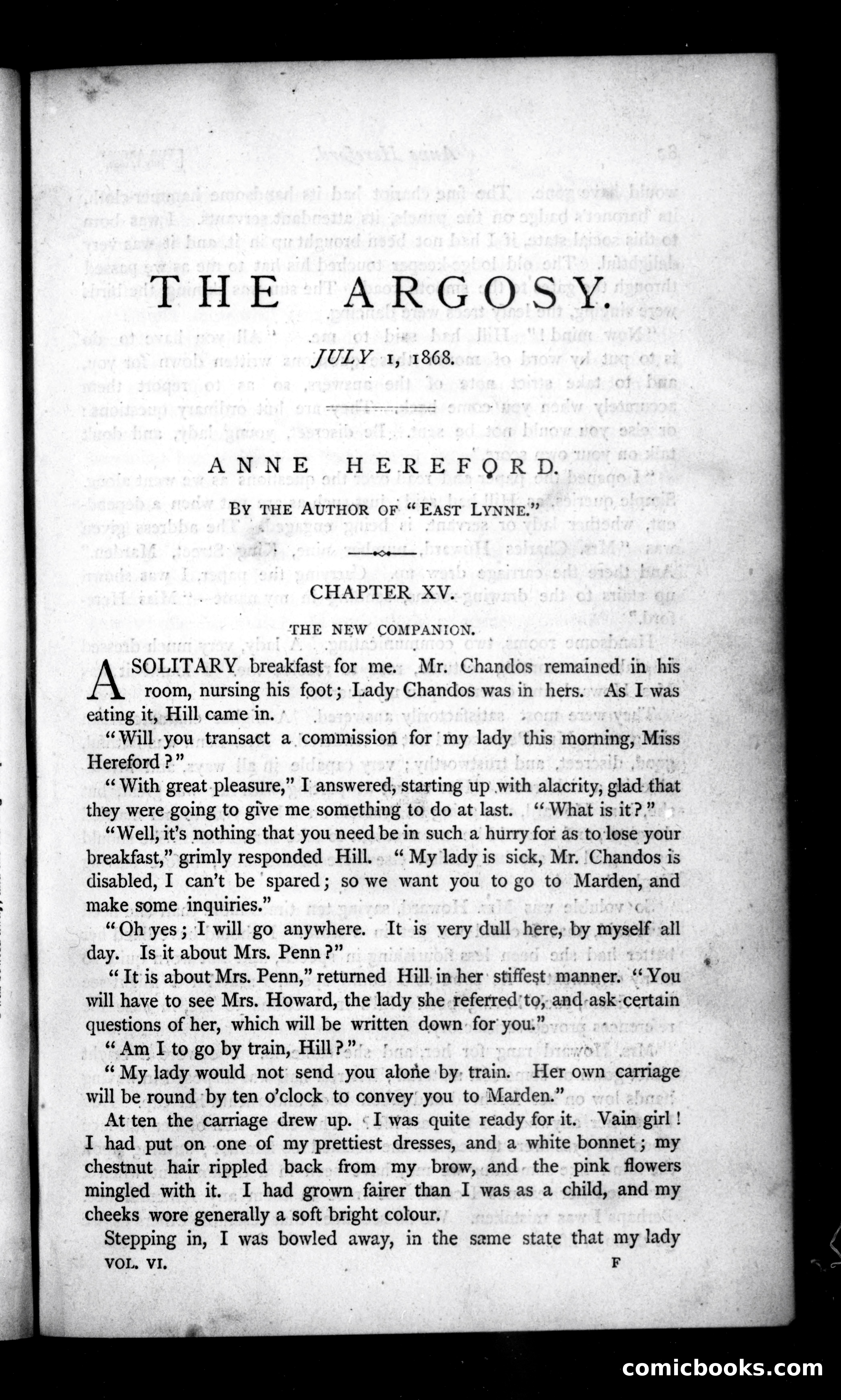 The Argosy, Vol. VI — page 1 of 84