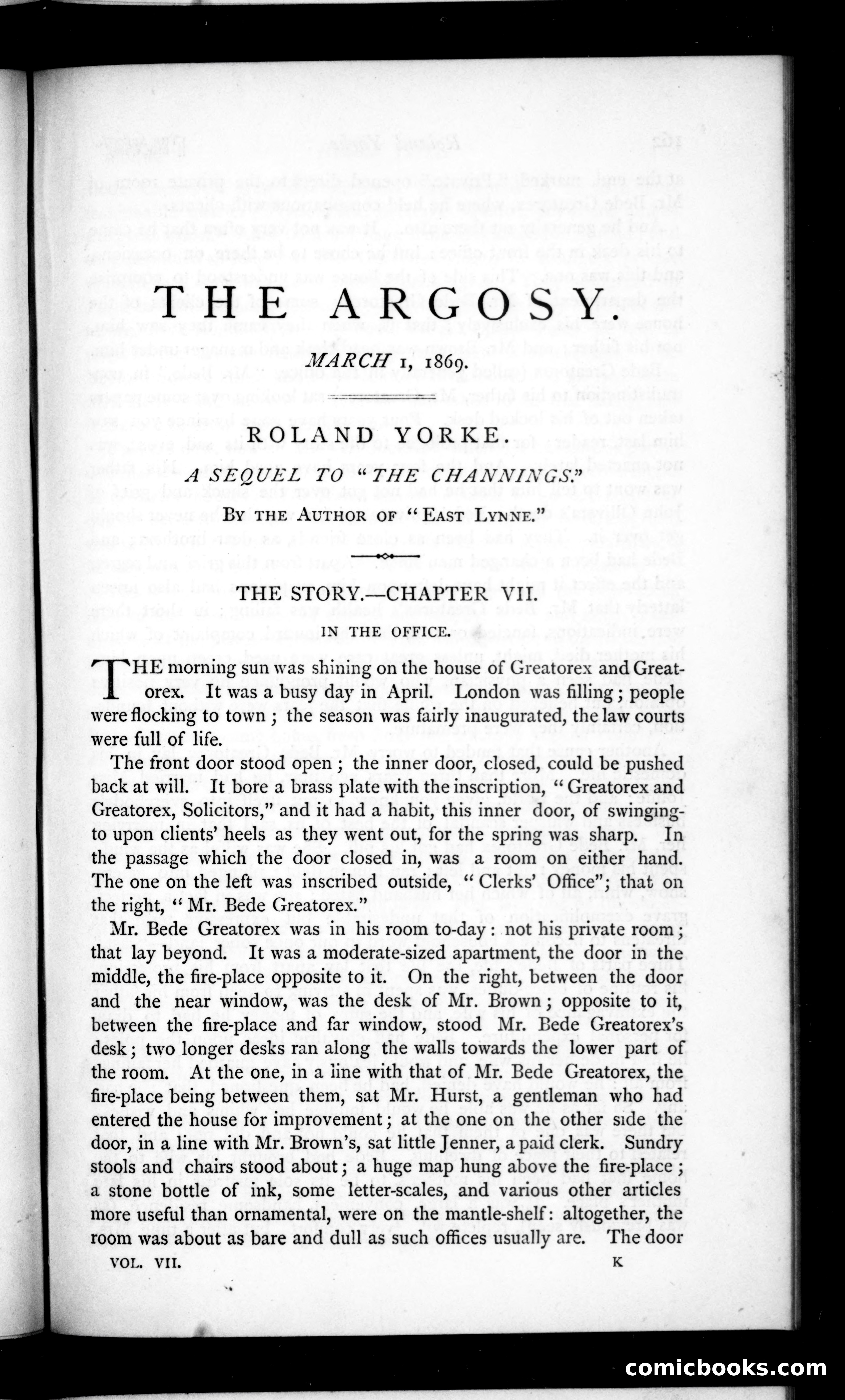 The Argosy, Vol. 7 — page 1 of 82