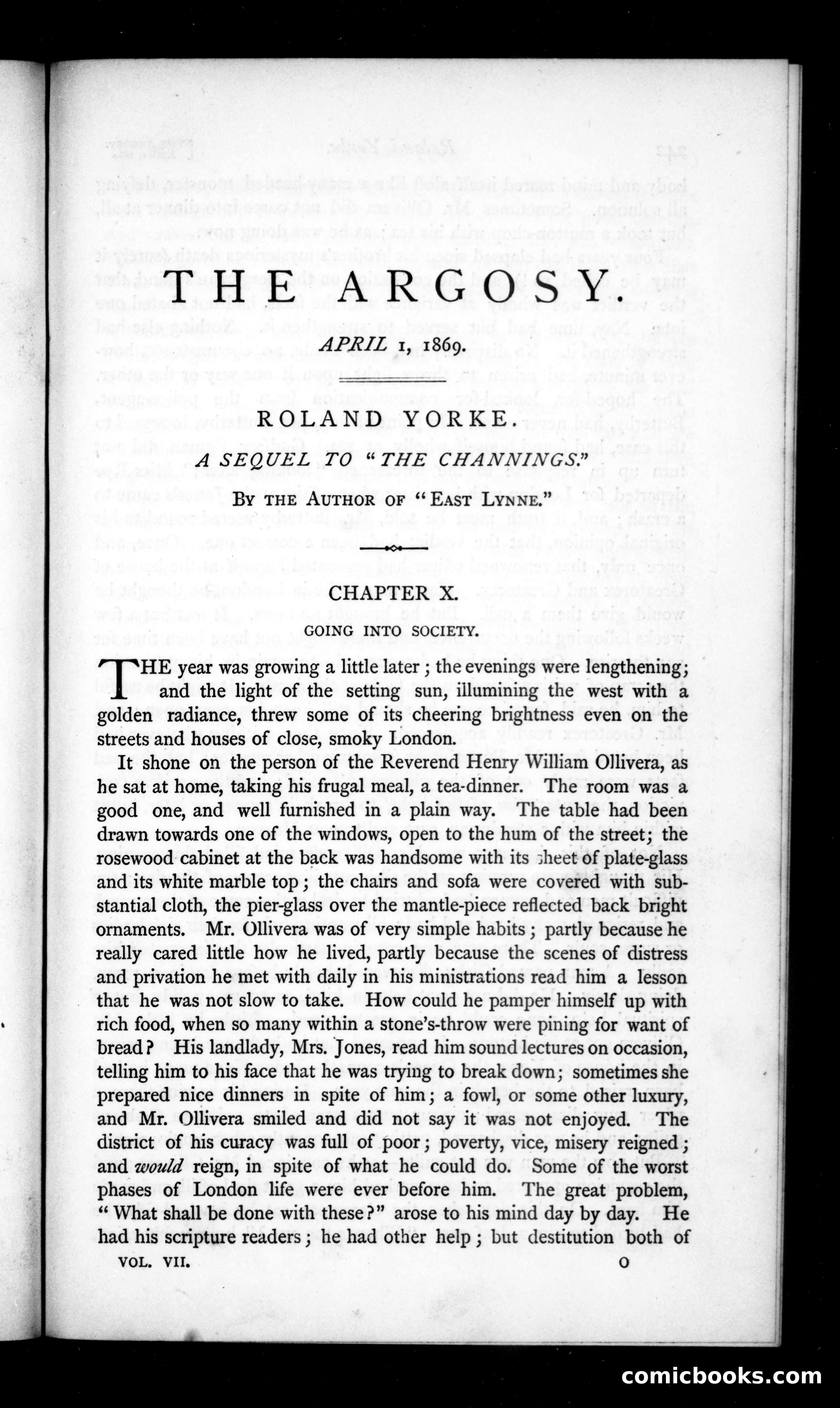 The Argosy, Vol. VII — page 1 of 82