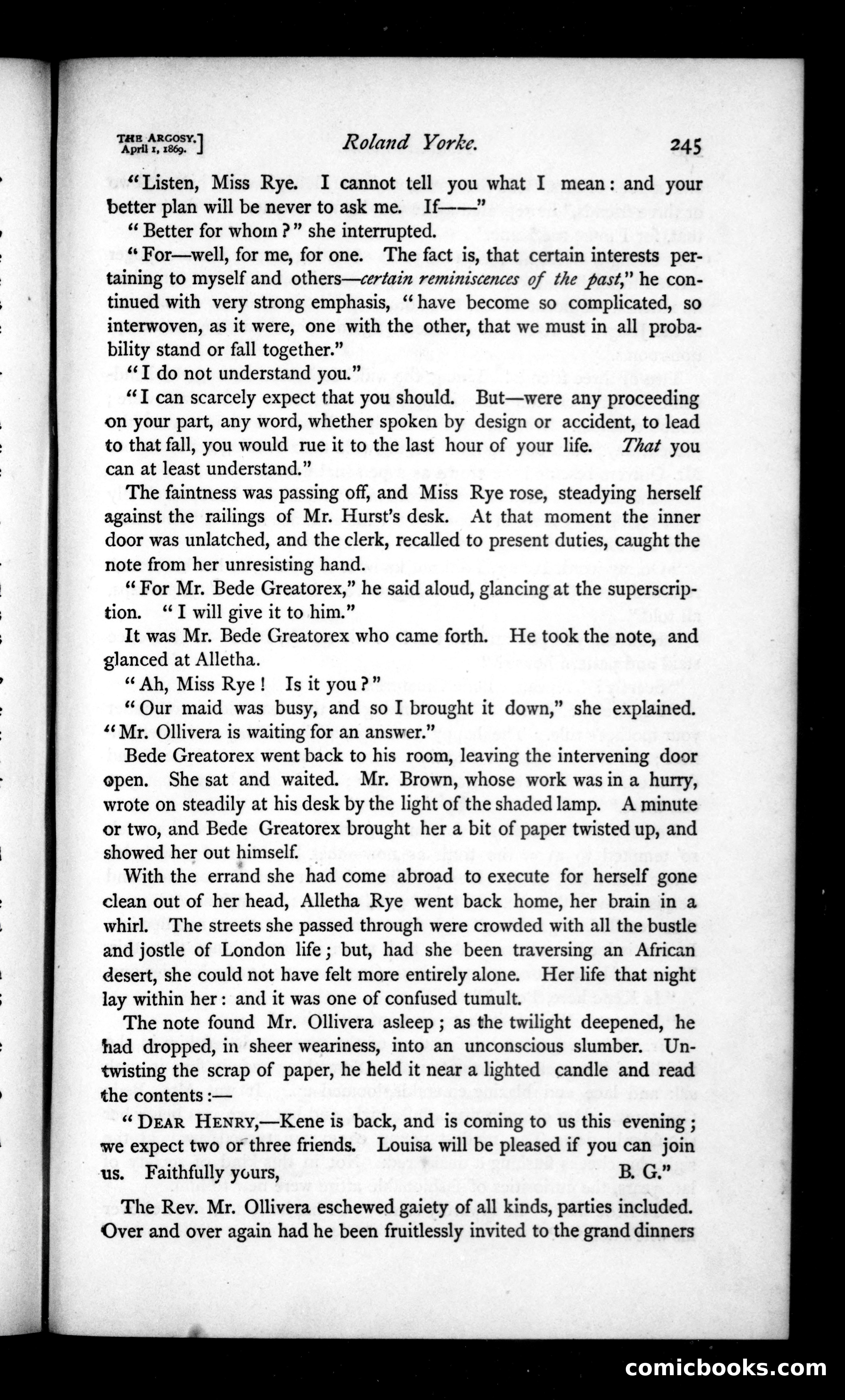 The Argosy, Vol. VII — page 5 of 82