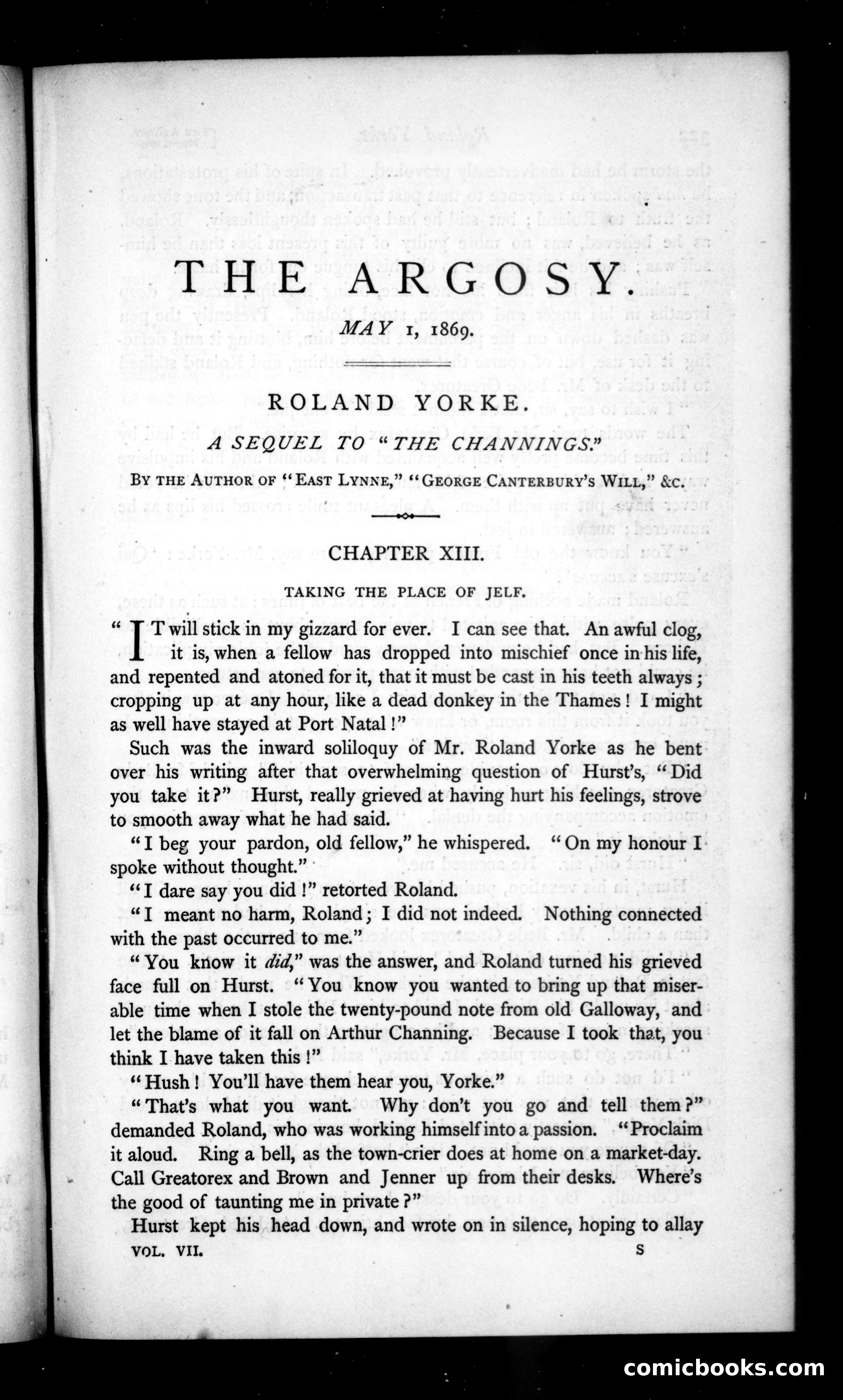 The Argosy, Vol. VII — page 1 of 82