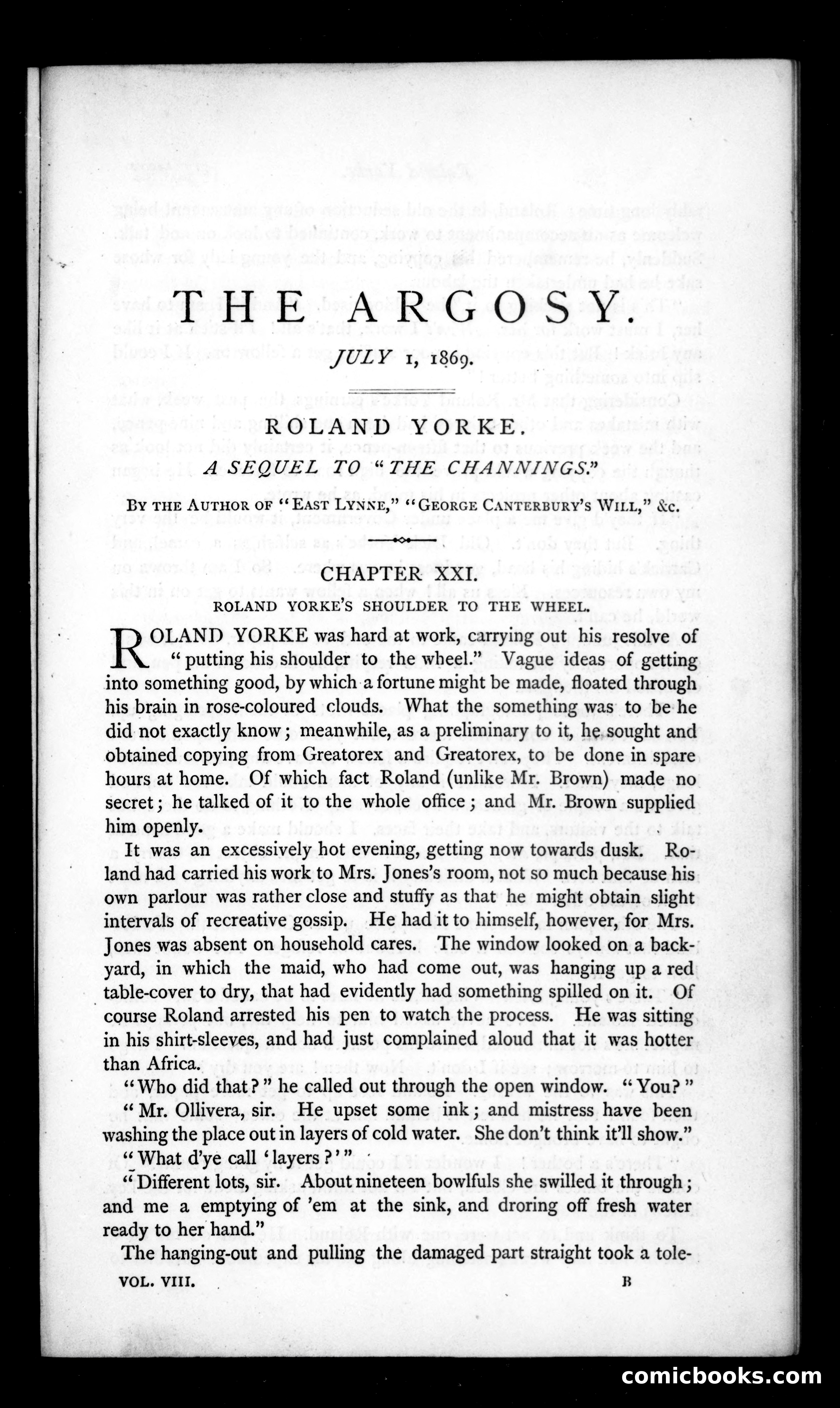 The Argosy, Vol. VIII — page 1 of 80