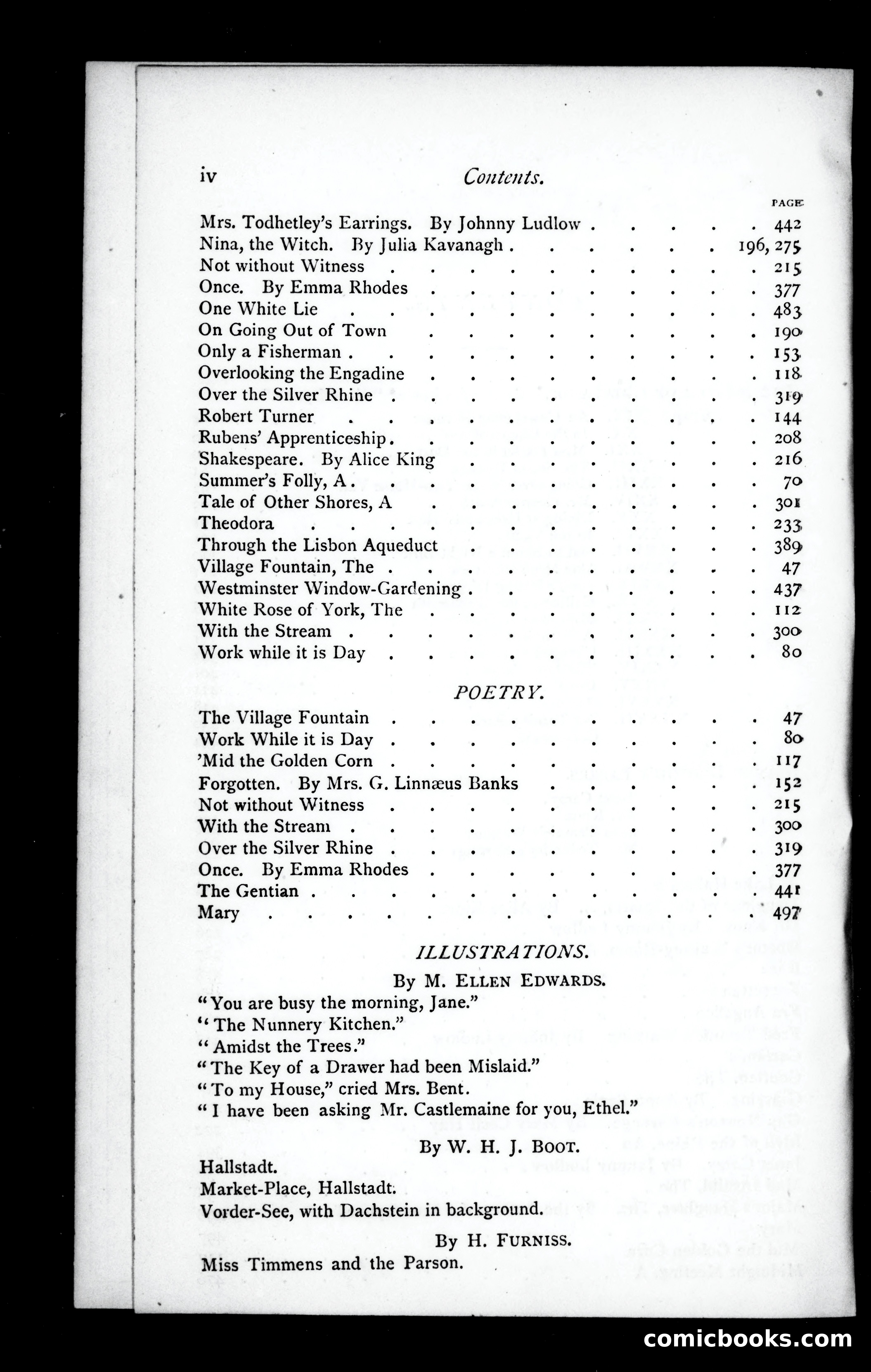 The Argosy, Vol. 16 (1873): Table of Contents — page 2 of 3