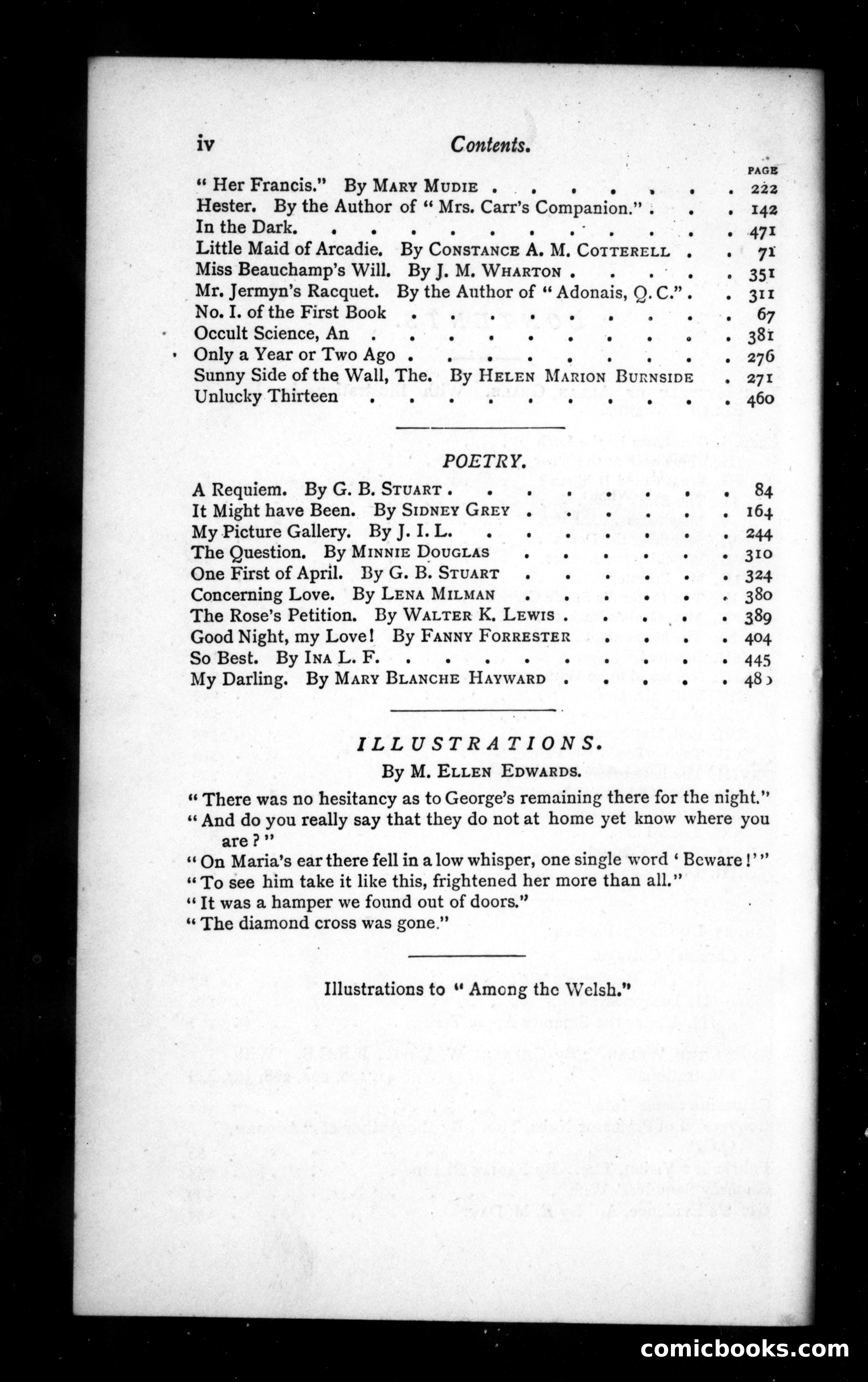 The Argosy, Vol. 39 (1885): Table of Contents — page 2 of 3