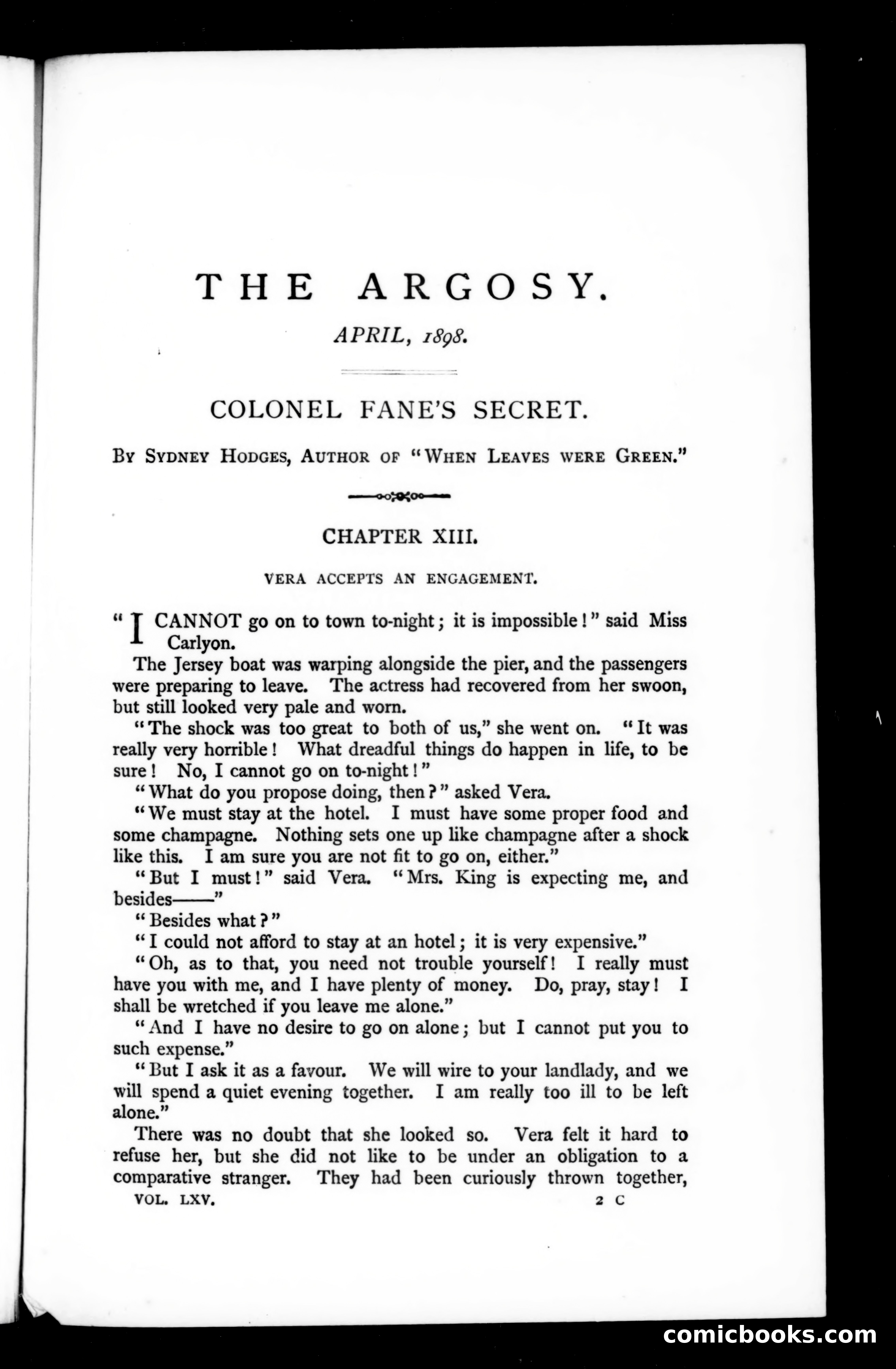 The Argosy, Vol. 65 — page 1 of 129