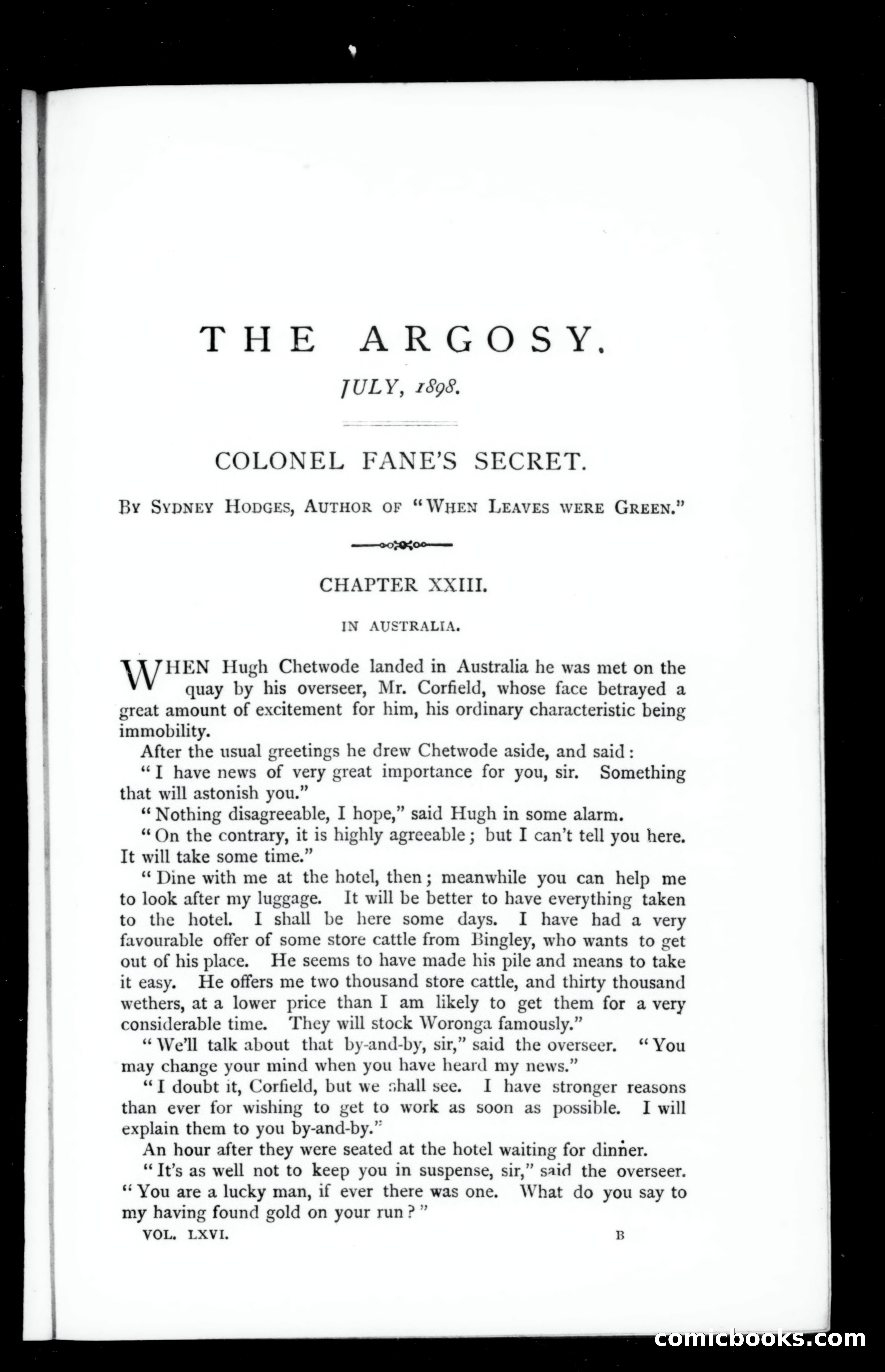 The Argosy, Vol. LXVI — page 1 of 129