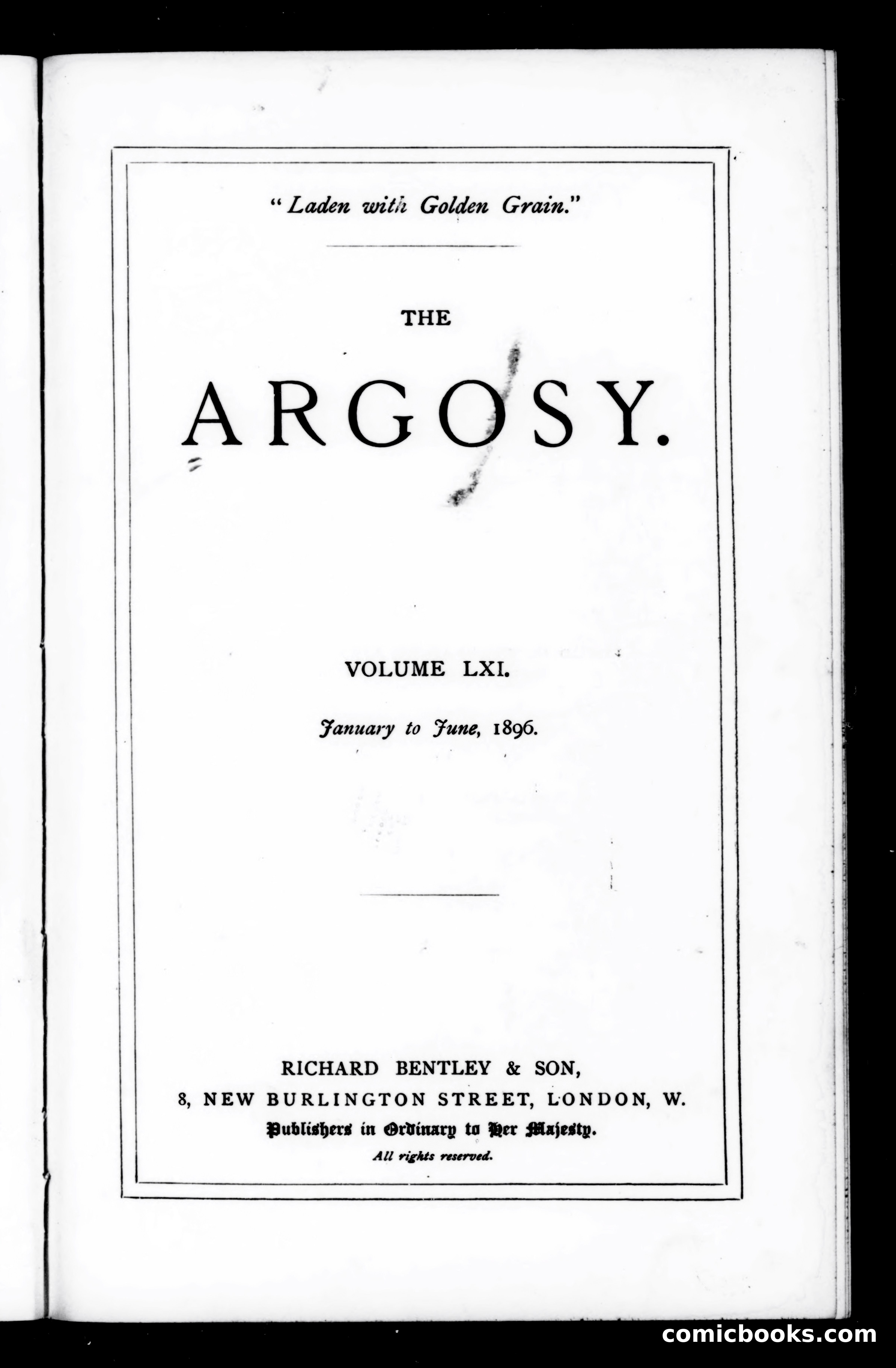 The Argosy, Volume LXI — page 1 of 4