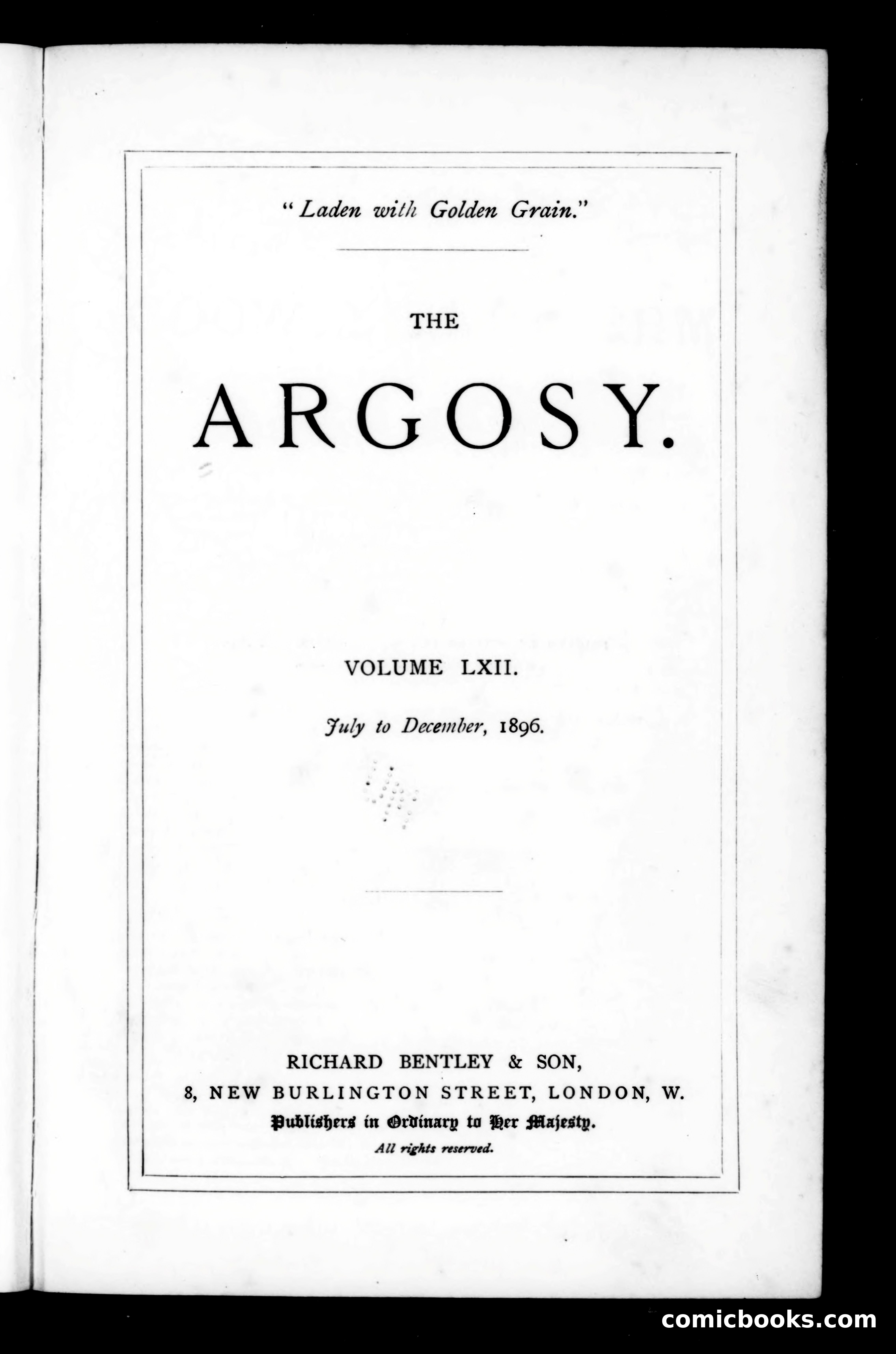 The Argosy, Volume LXII — page 1 of 4