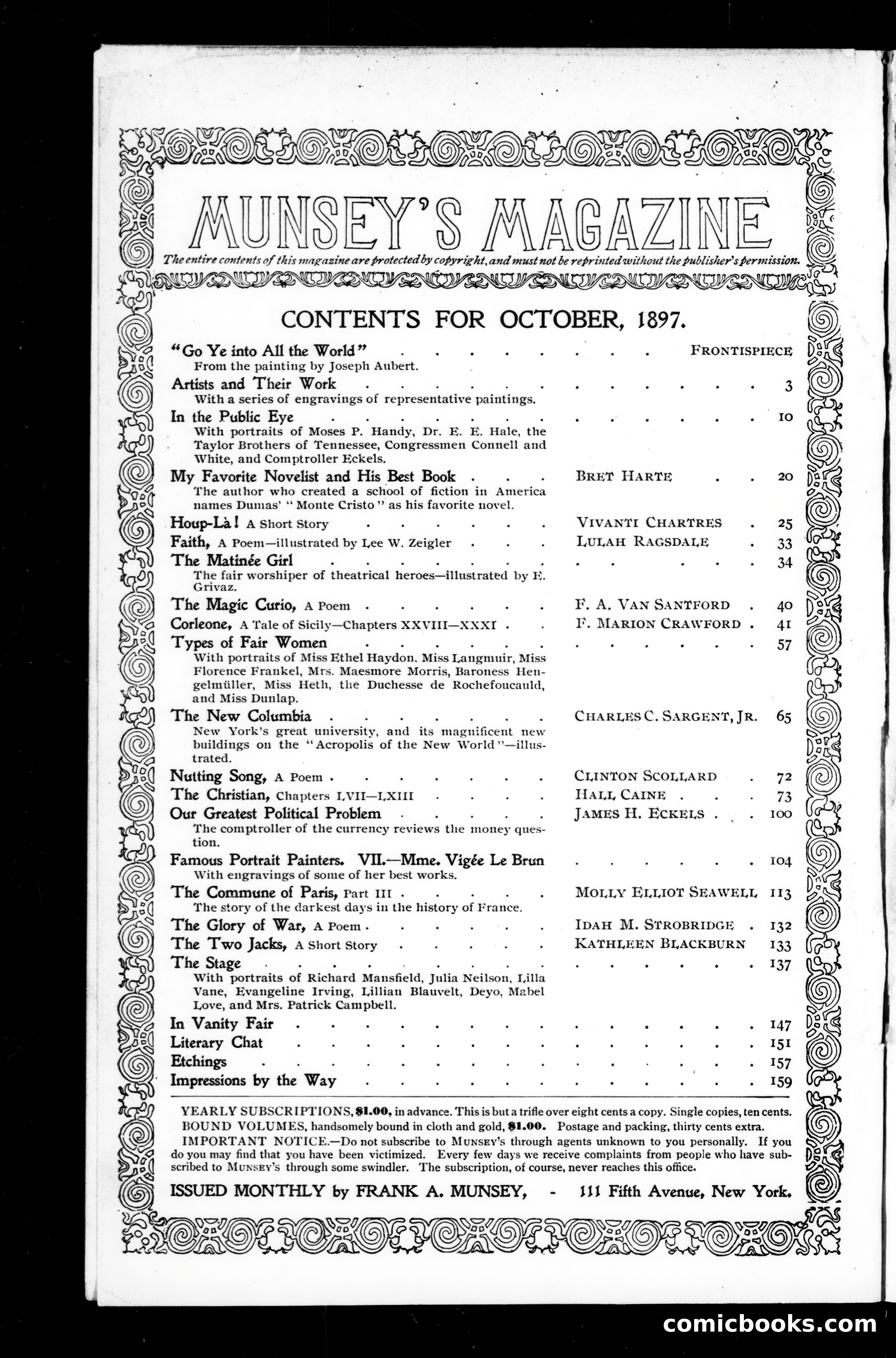 Munsey's Magazine, October 1897 — page 2 of 162