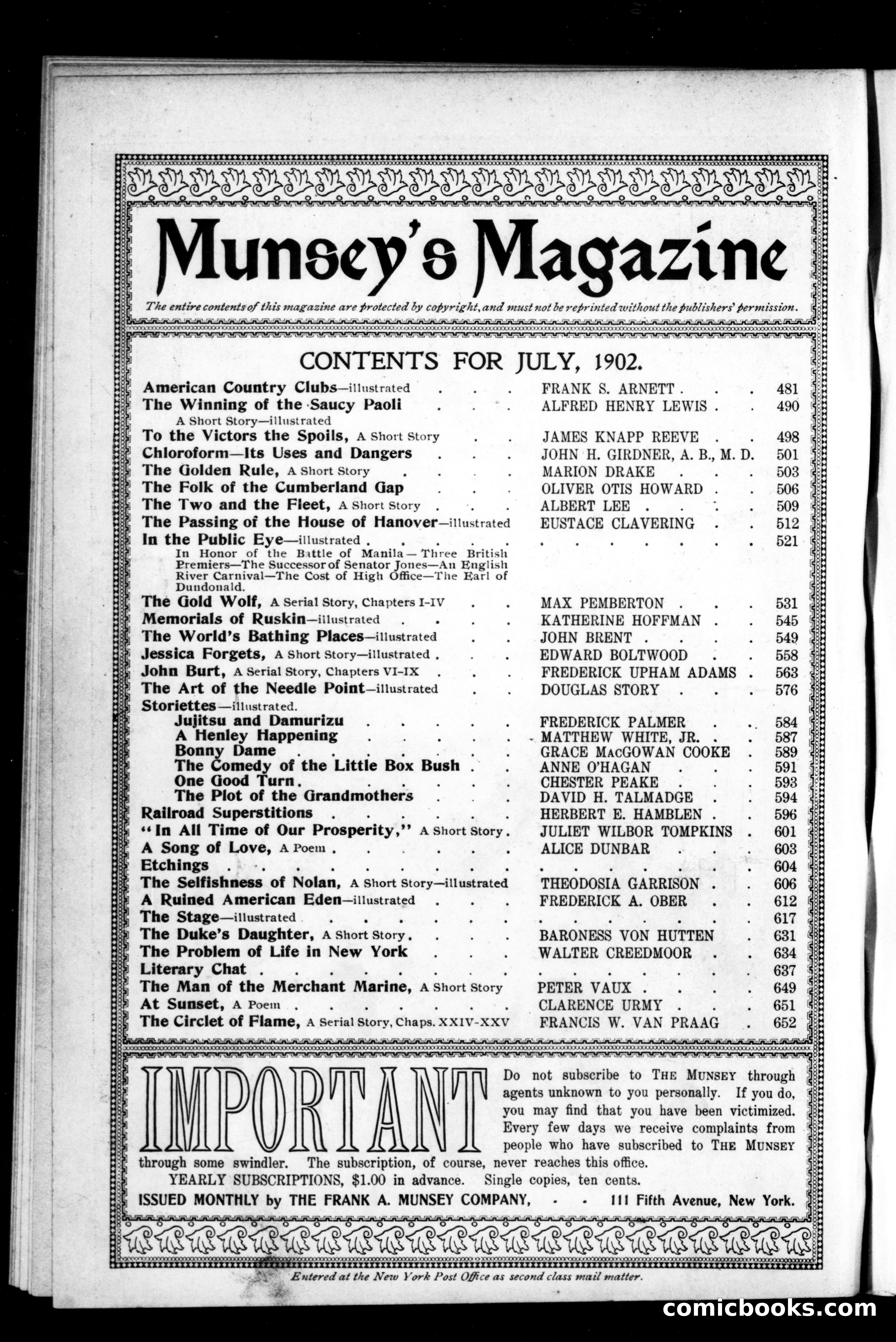 Munsey's Magazine, July 1902 — page 2 of 178