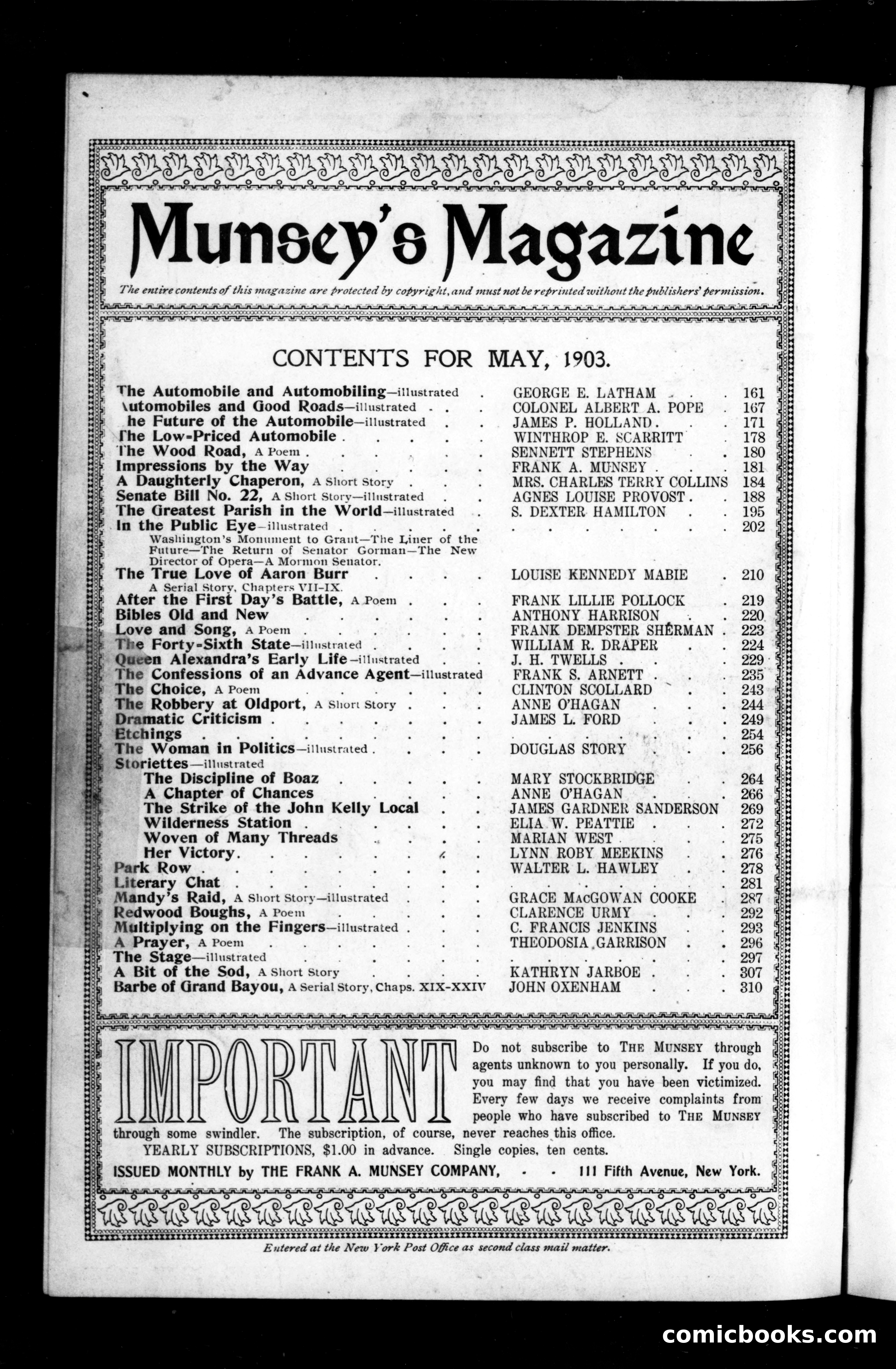 Munsey's Magazine, May 1903 — page 2 of 162