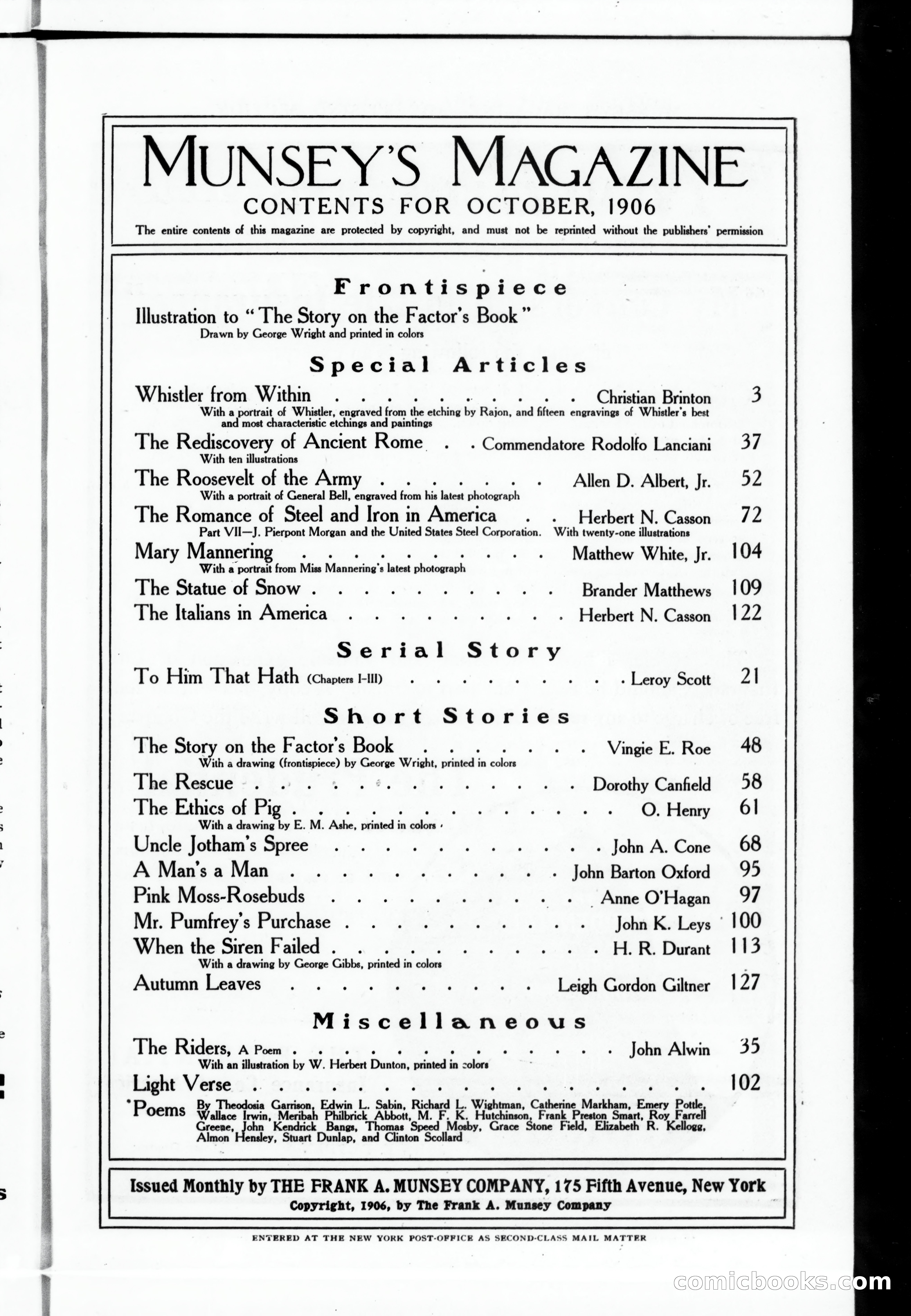 Munsey's Magazine, October 1906 — page 5 of 302