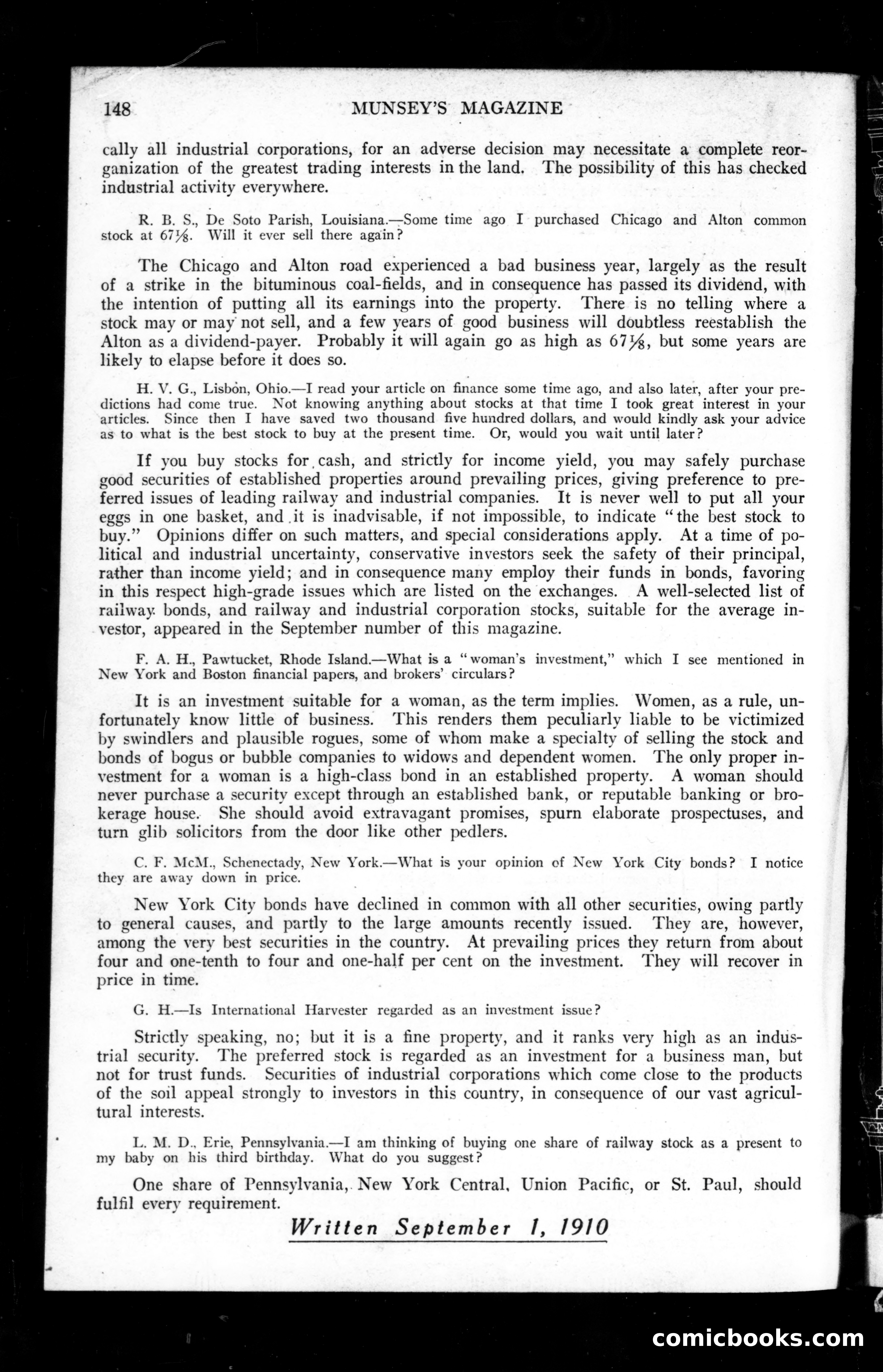 Munsey's Magazine, October 1910 — page 146 of 146