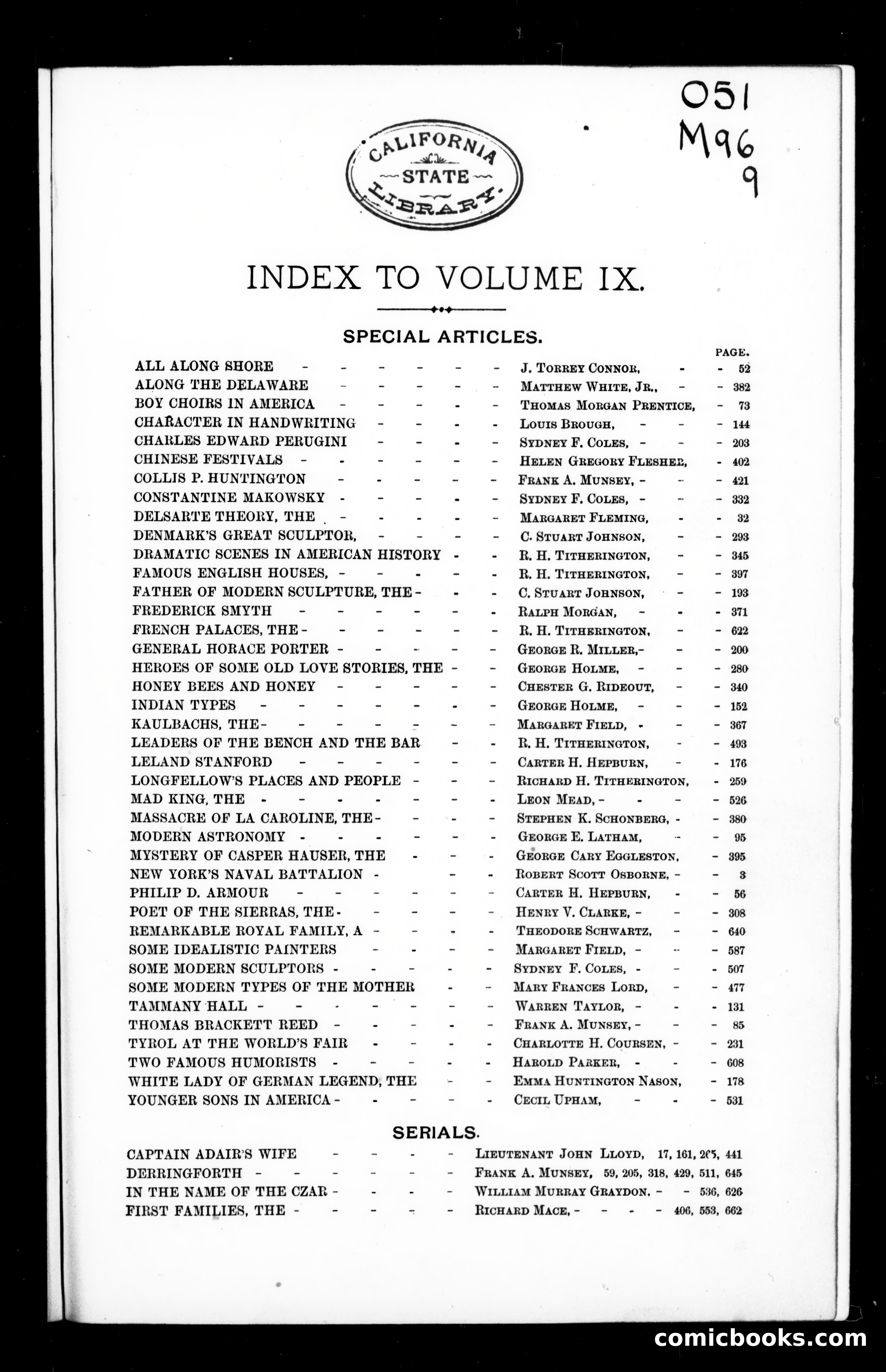 Munsey's Magazine, Volume 9 Index (1893) — page 1 of 3