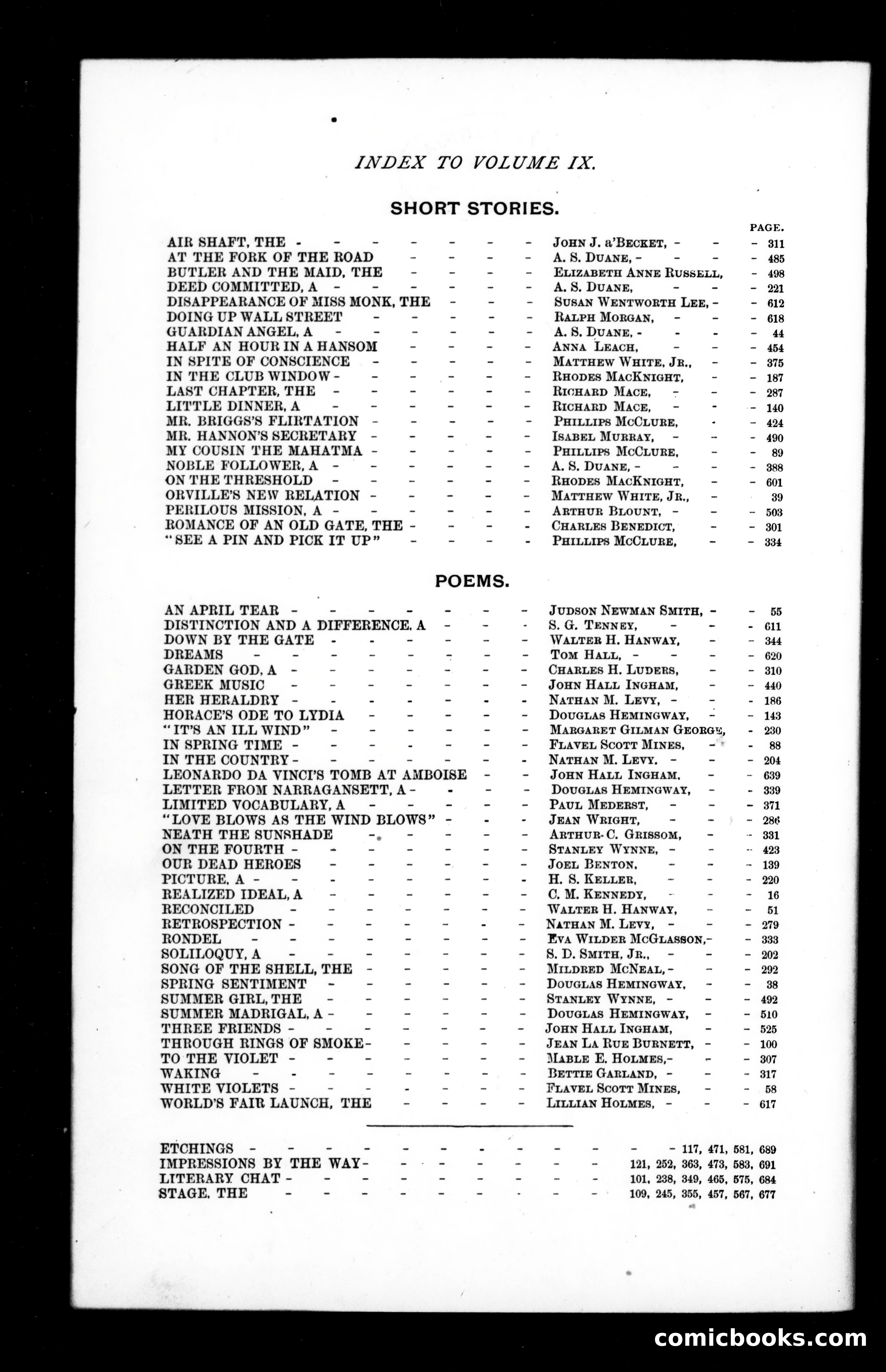 Munsey's Magazine, Volume 9 Index (1893) — page 2 of 3