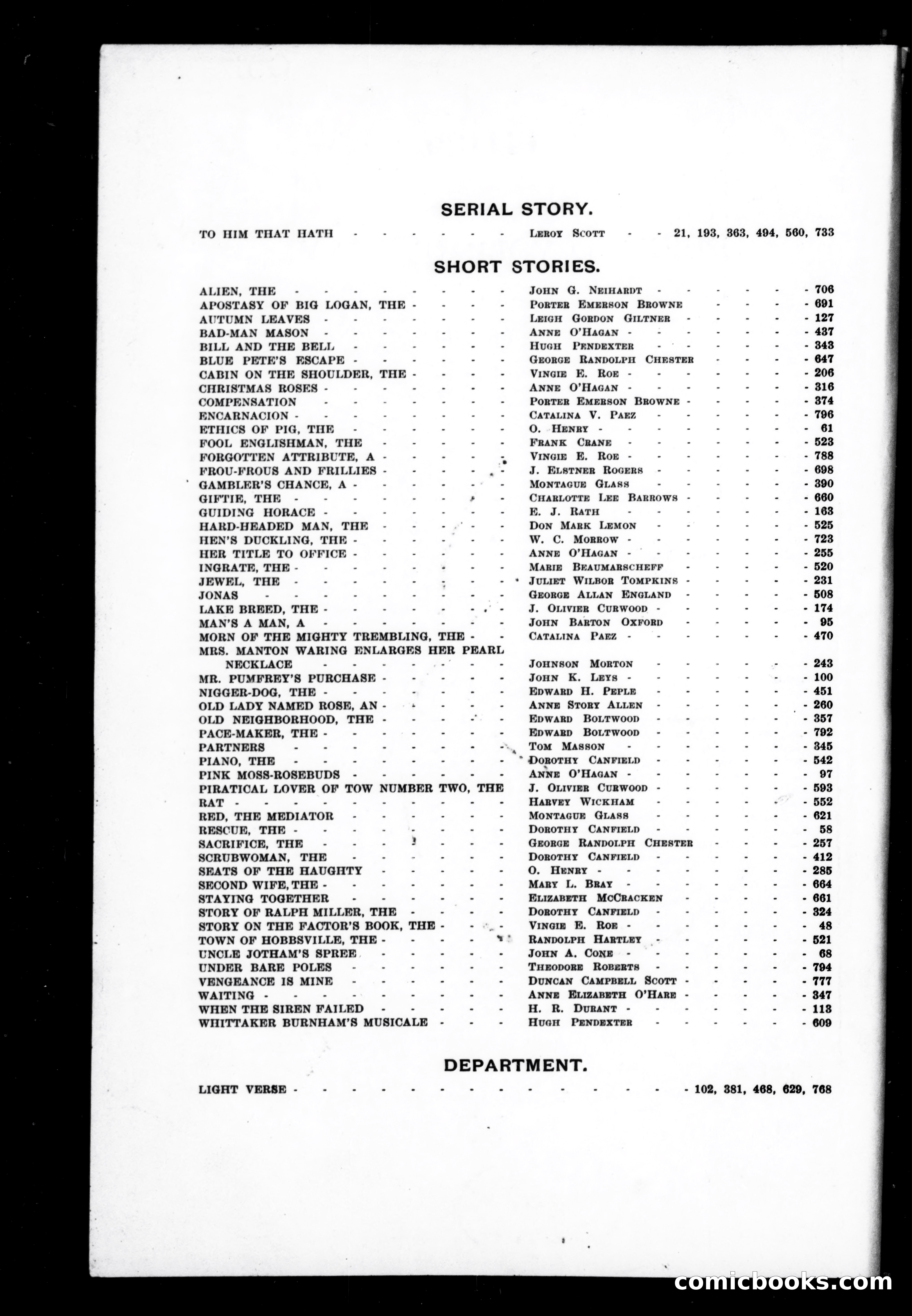 Munsey's Magazine, Volume XXXVI Index — page 2 of 3