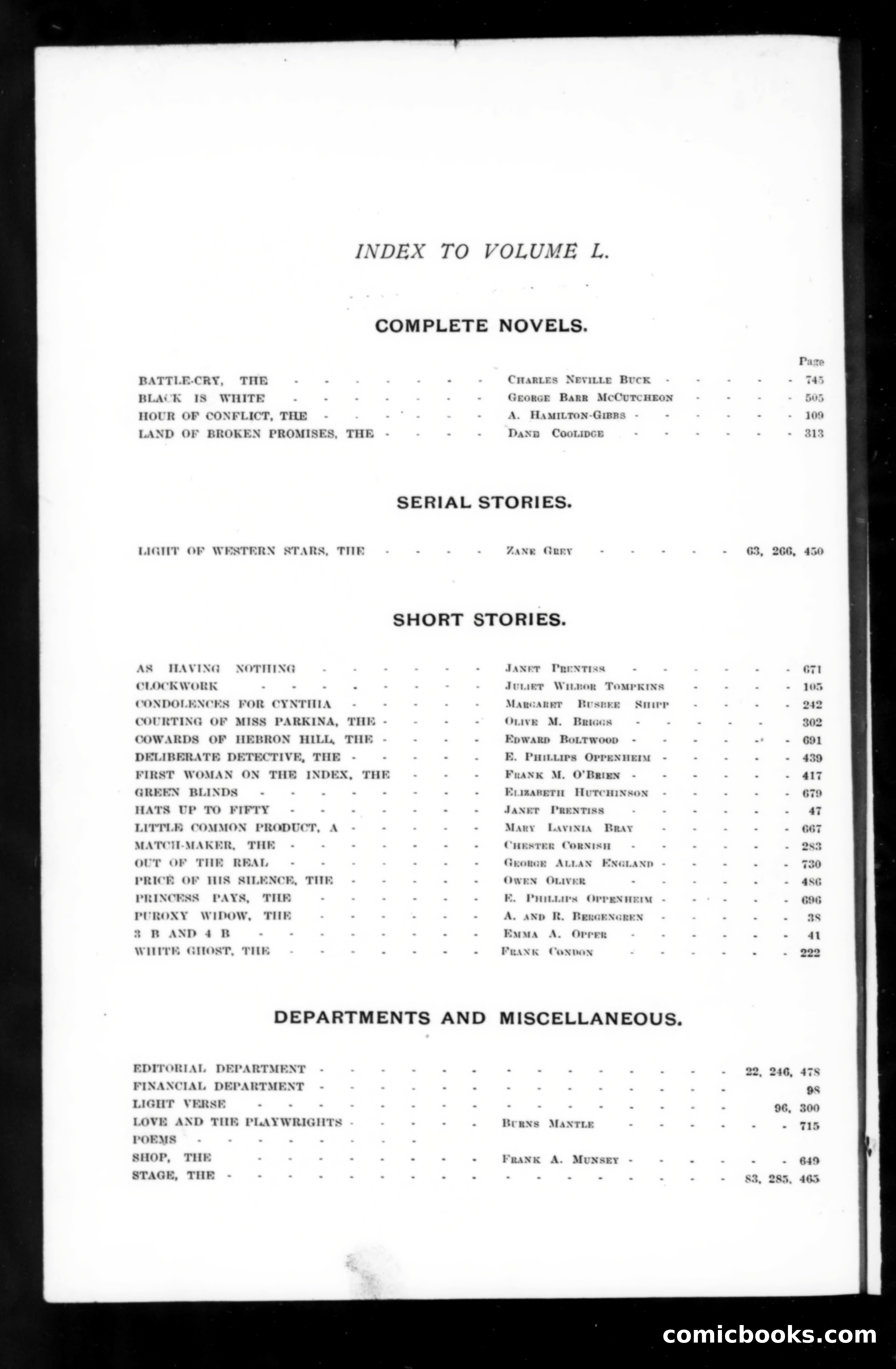 Munsey's Magazine, Vol. 50 Index — page 2 of 3