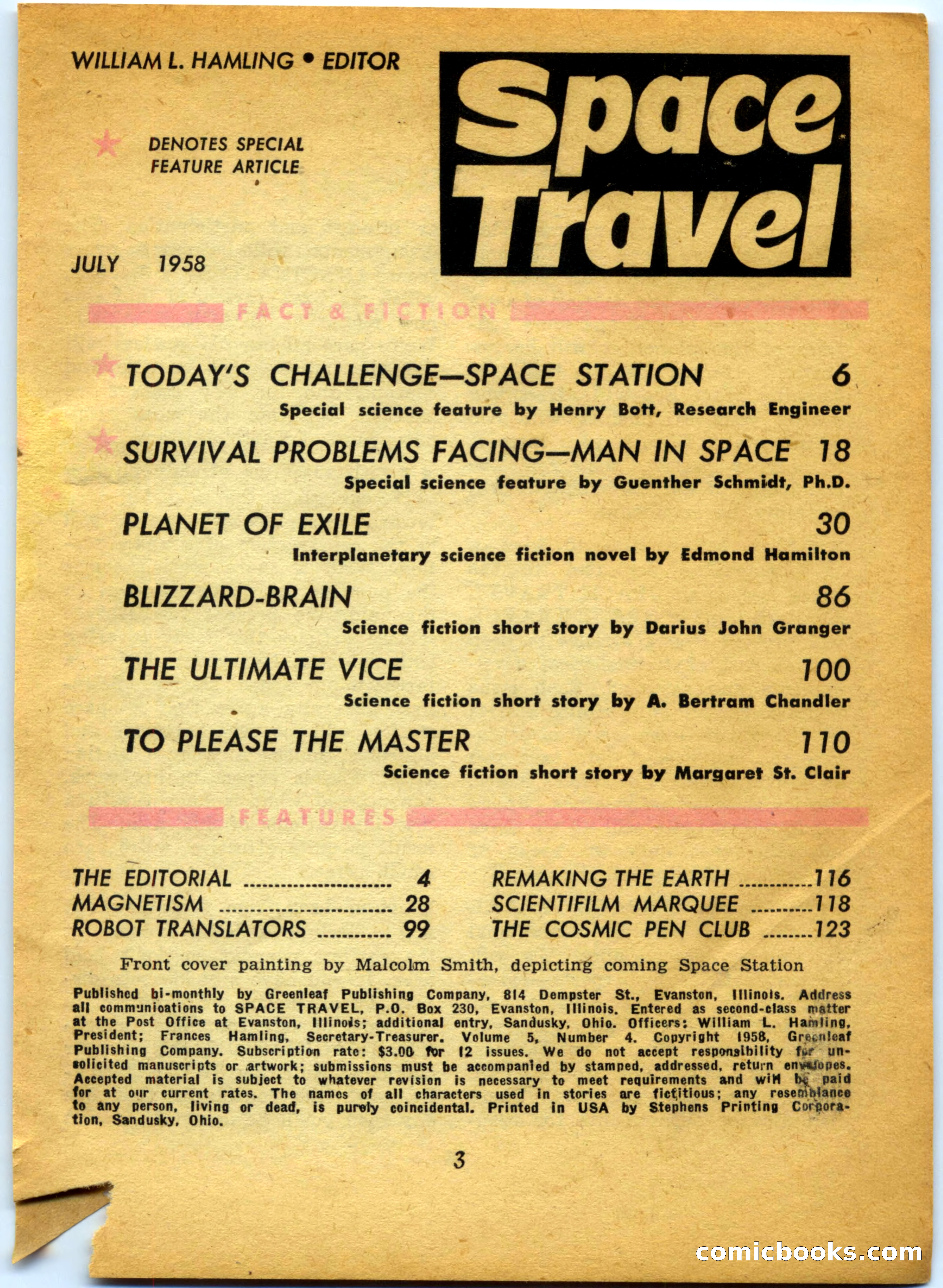 Space Travel, July 1958 — page 3 of 132