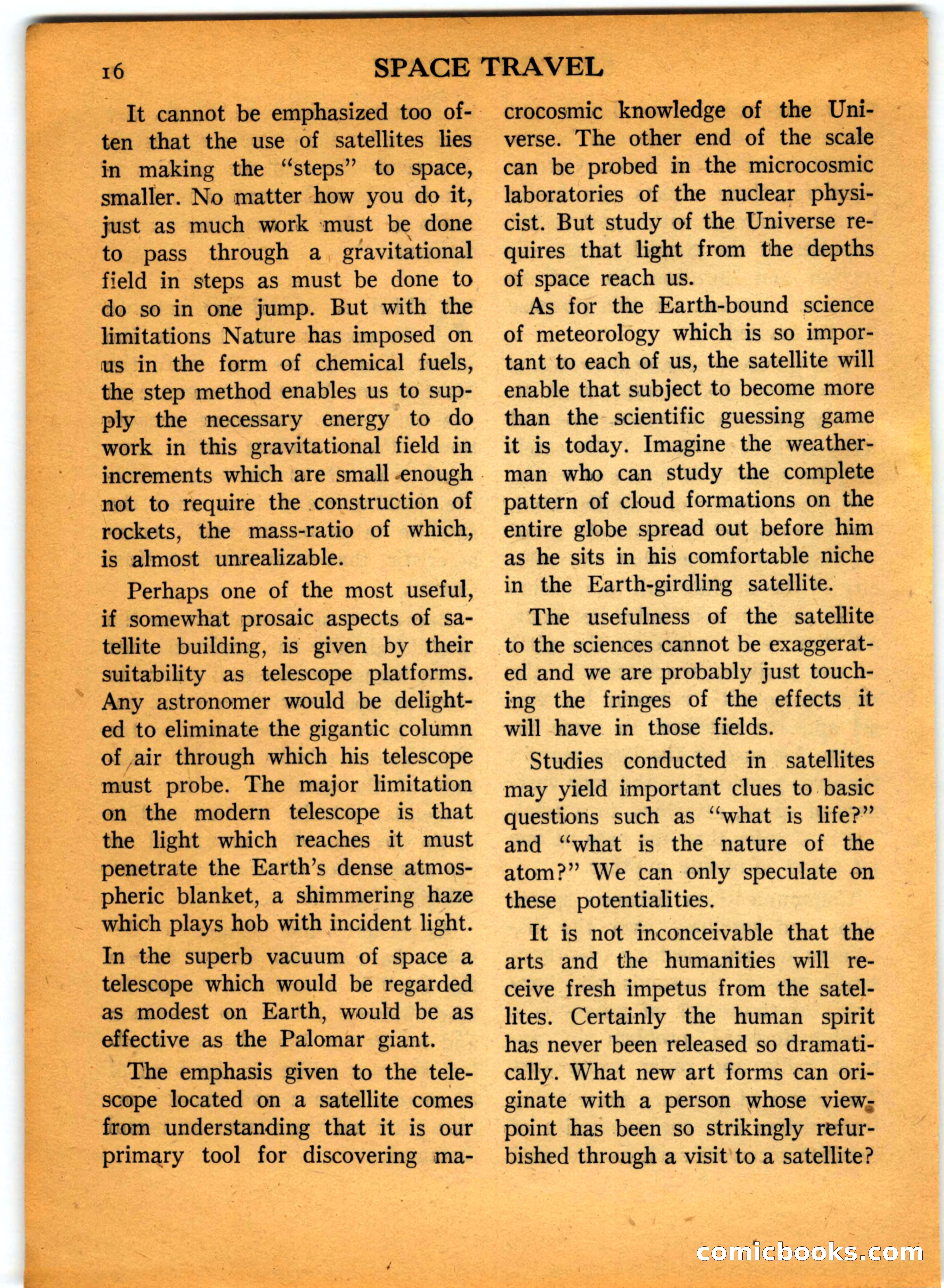 Space Travel, July 1958 — page 16 of 132