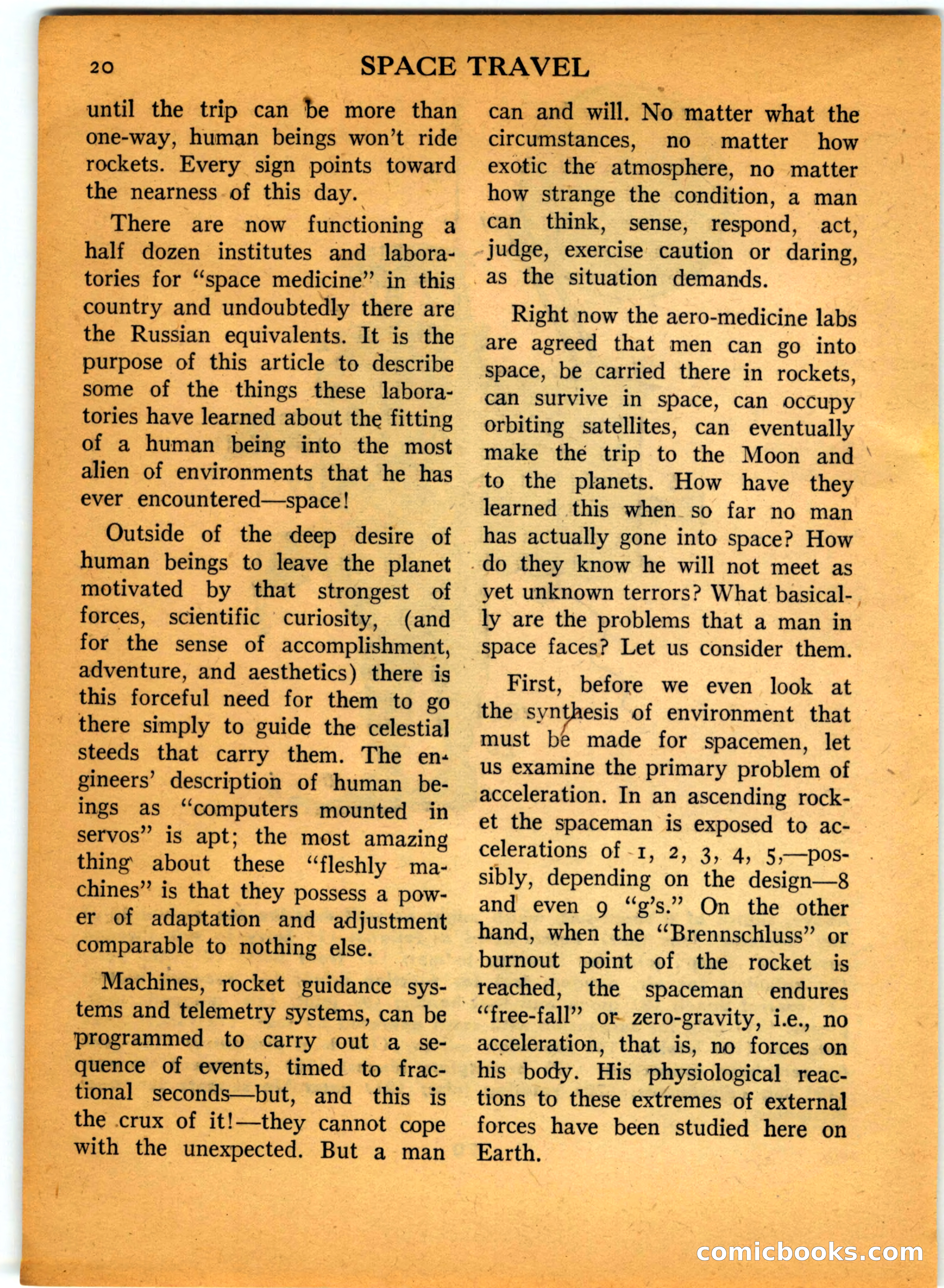 Space Travel, July 1958 — page 20 of 132