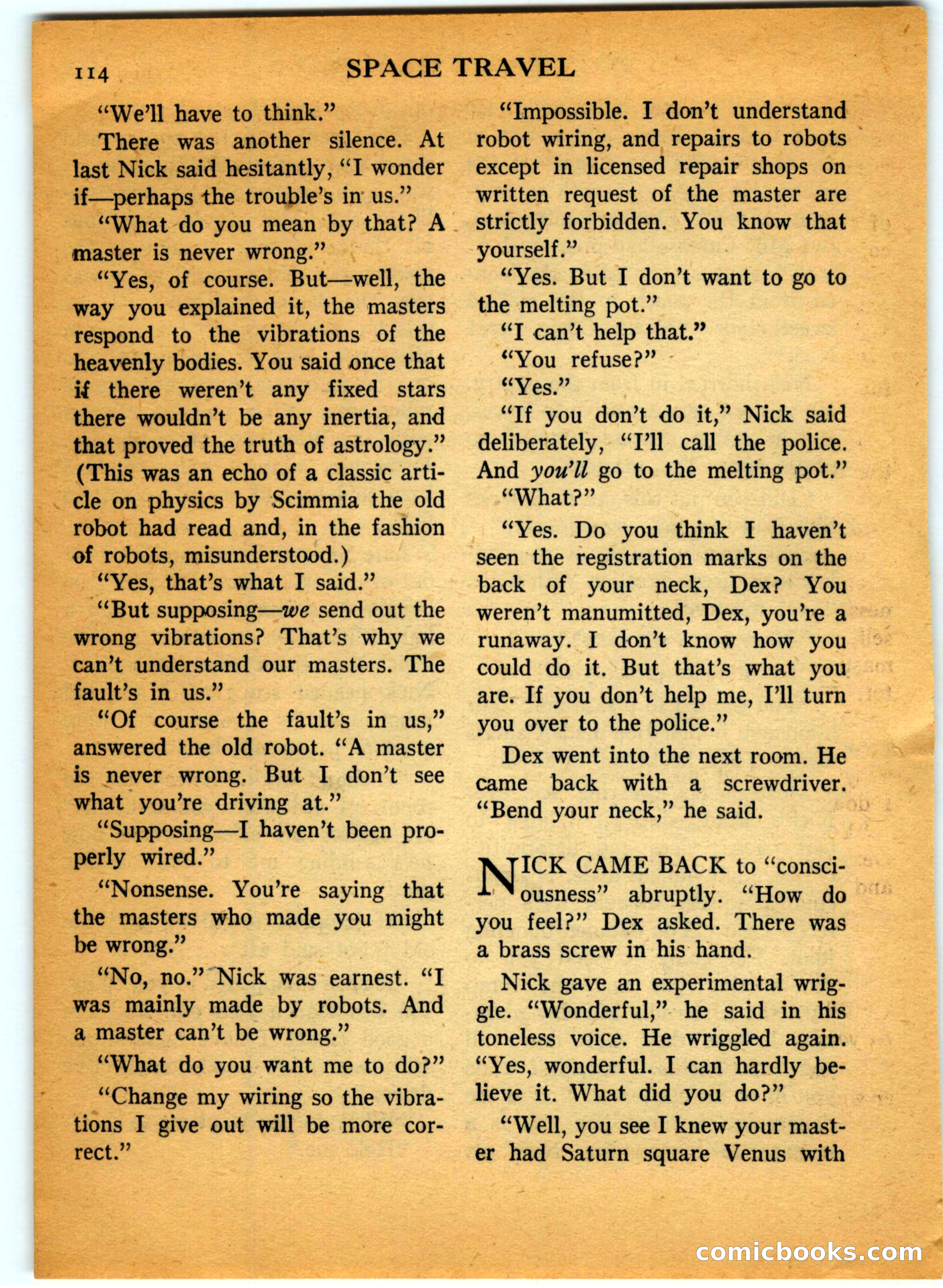Space Travel, July 1958 — page 114 of 132