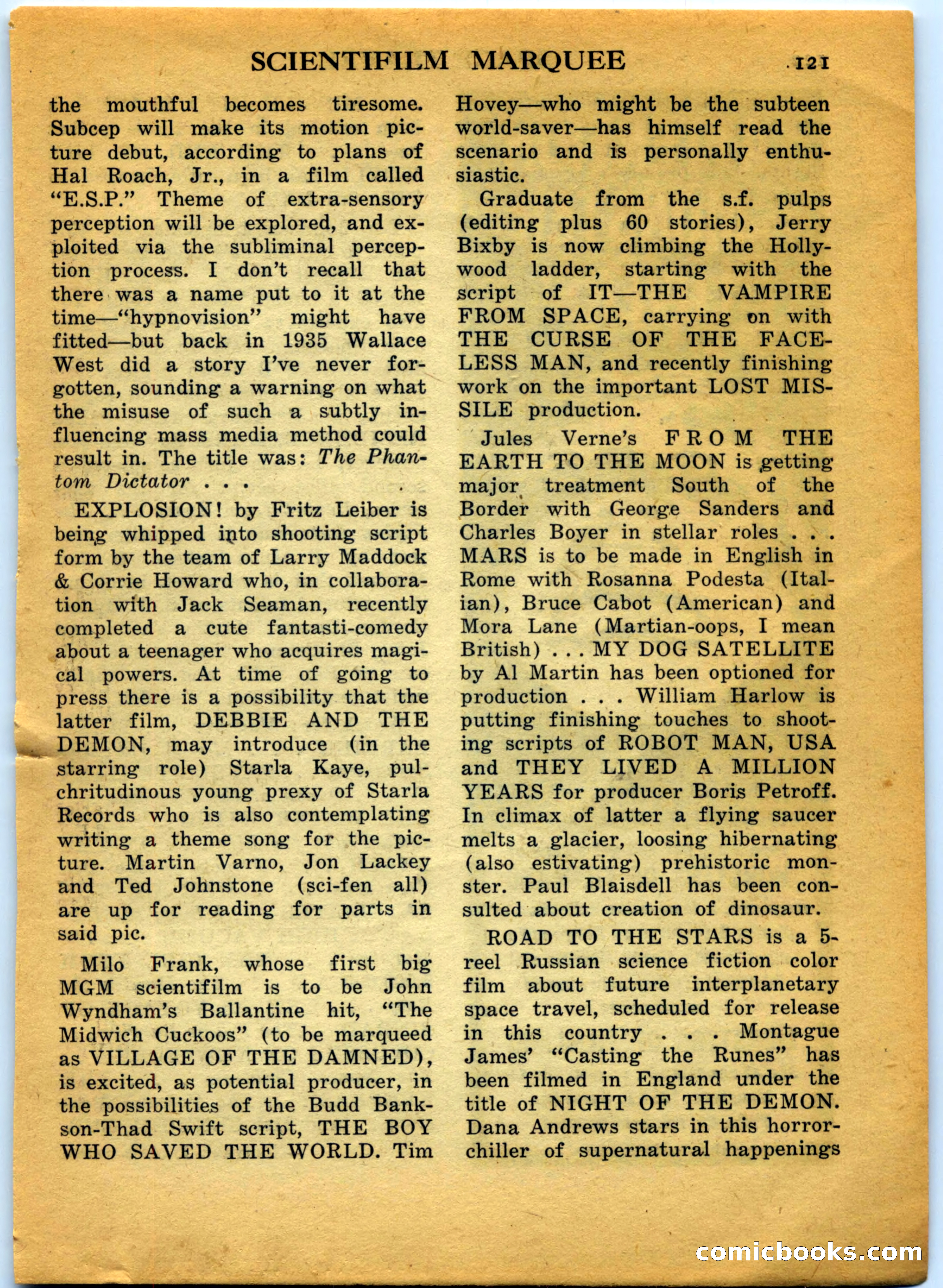 Space Travel, July 1958 — page 121 of 132