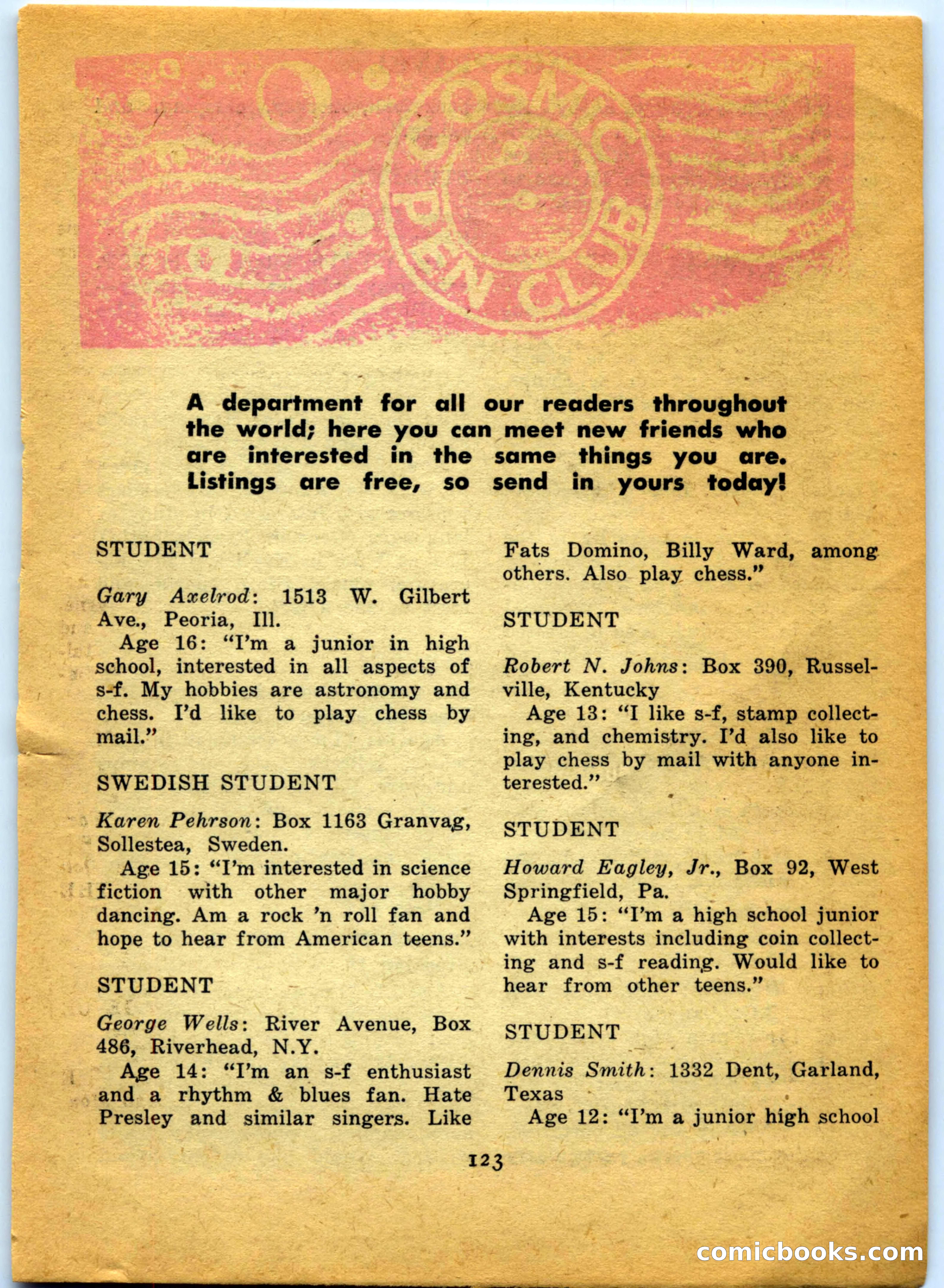 Space Travel, July 1958 — page 123 of 132