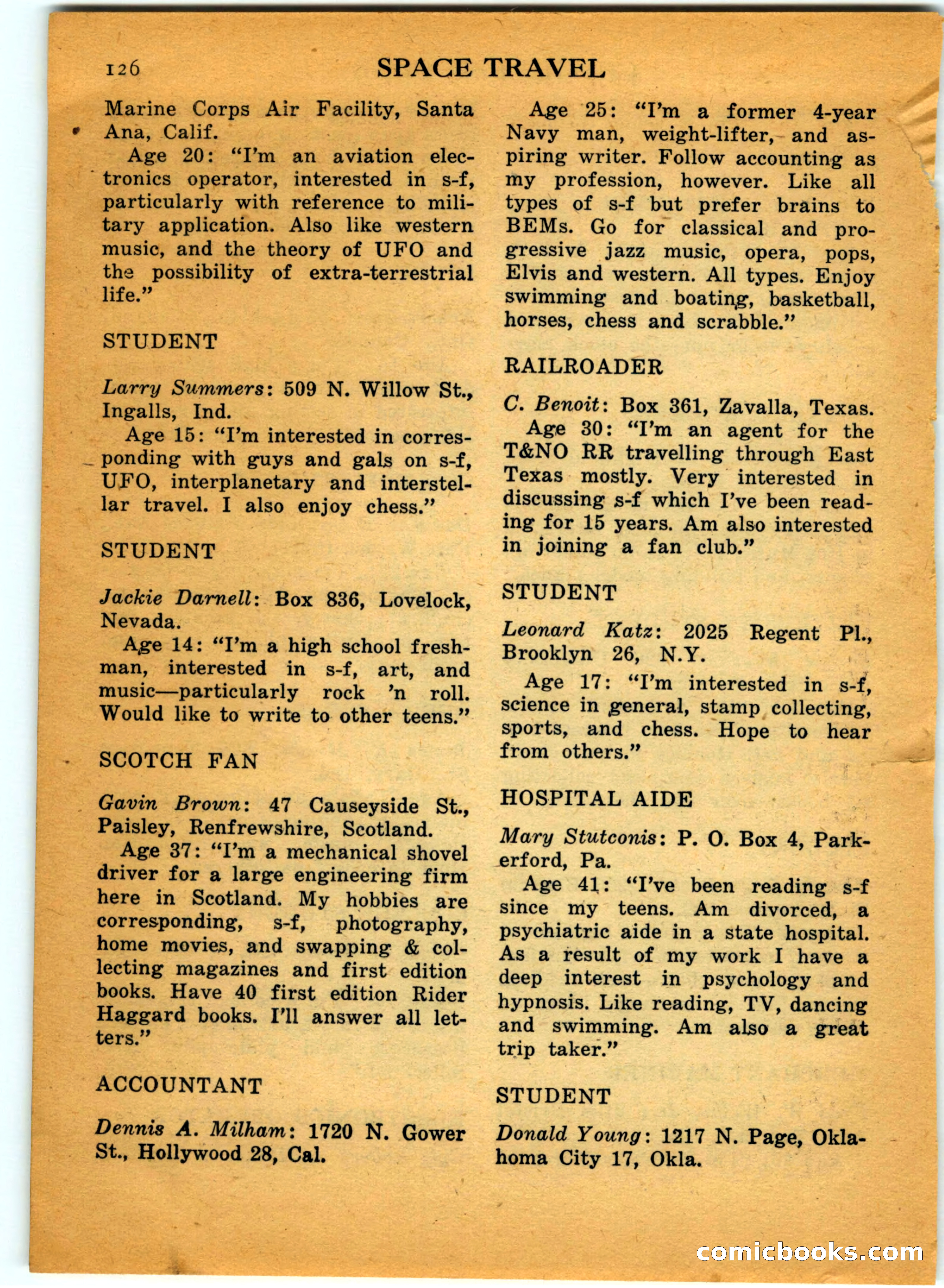 Space Travel, July 1958 — page 126 of 132