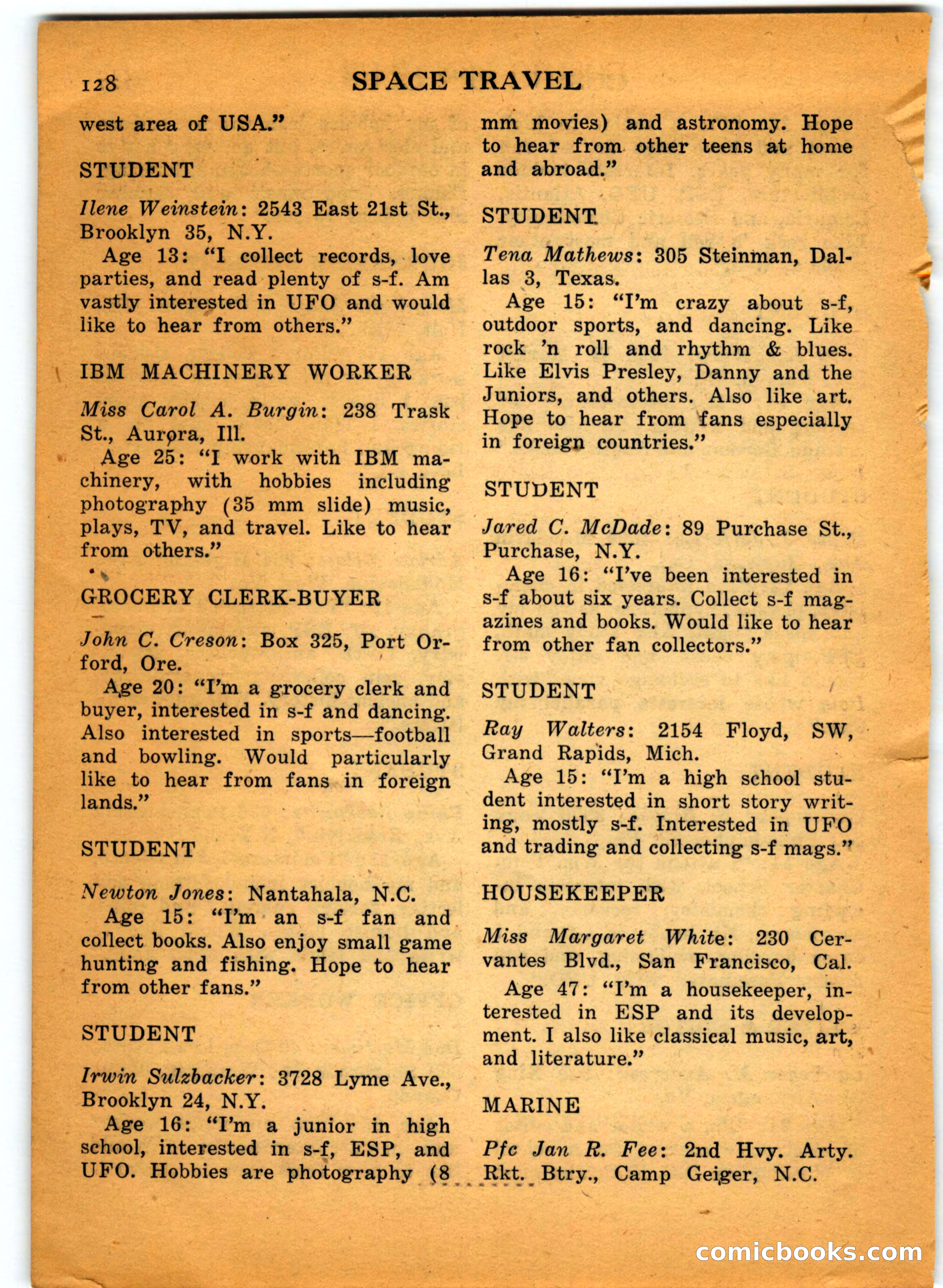 Space Travel, July 1958 — page 128 of 132