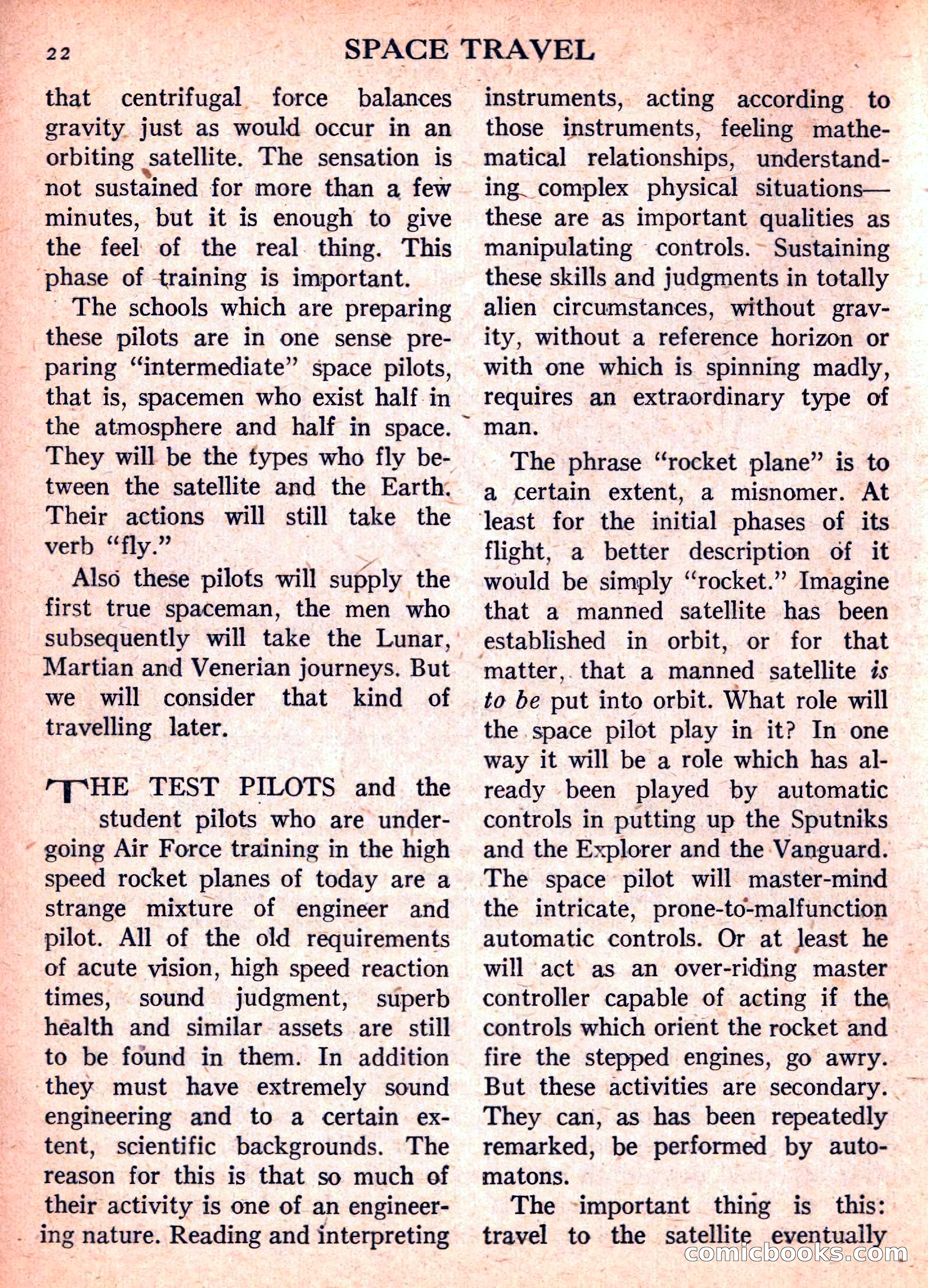 Space Travel, September 1958 — page 22 of 132