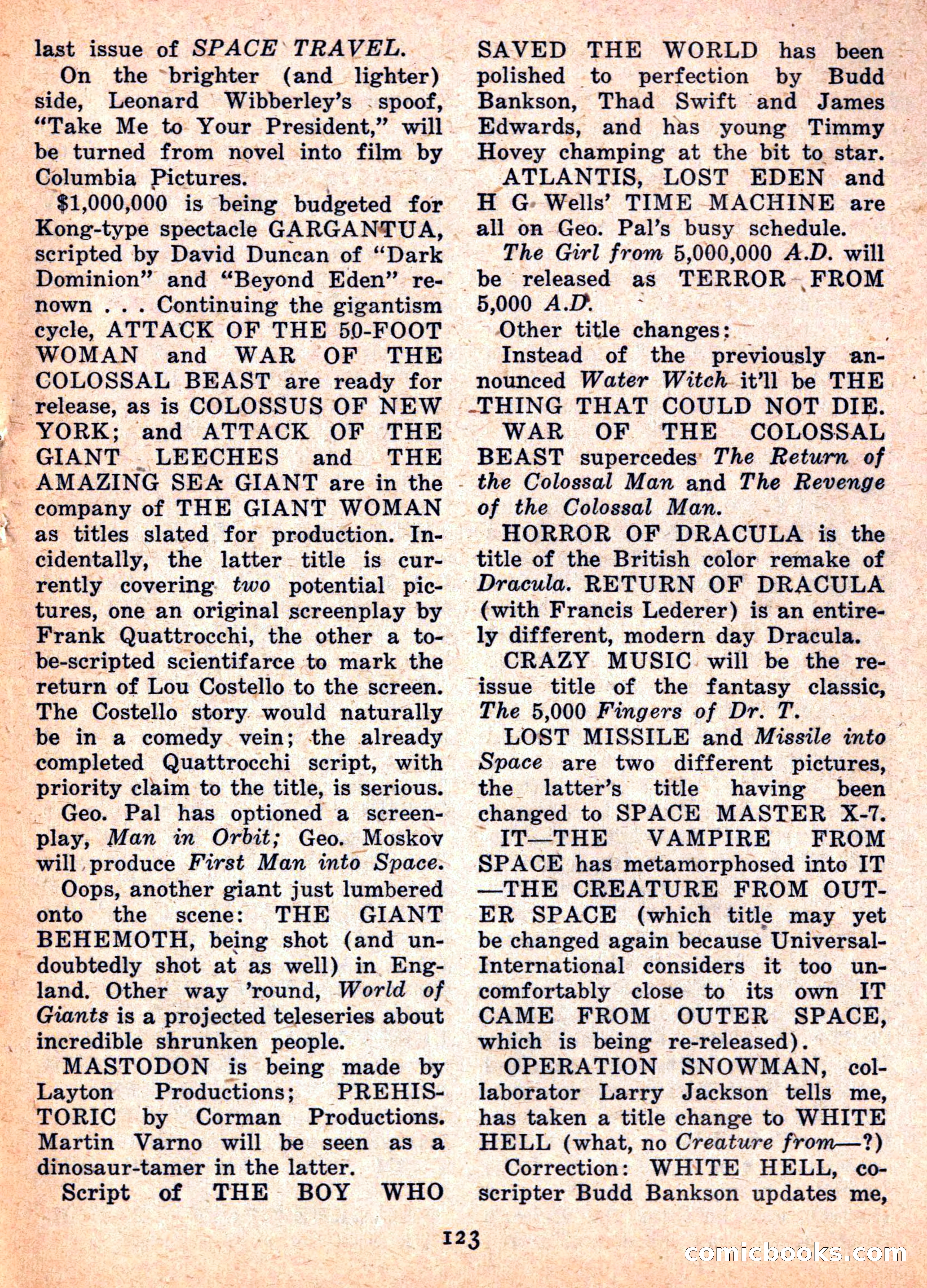 Space Travel, September 1958 — page 123 of 132