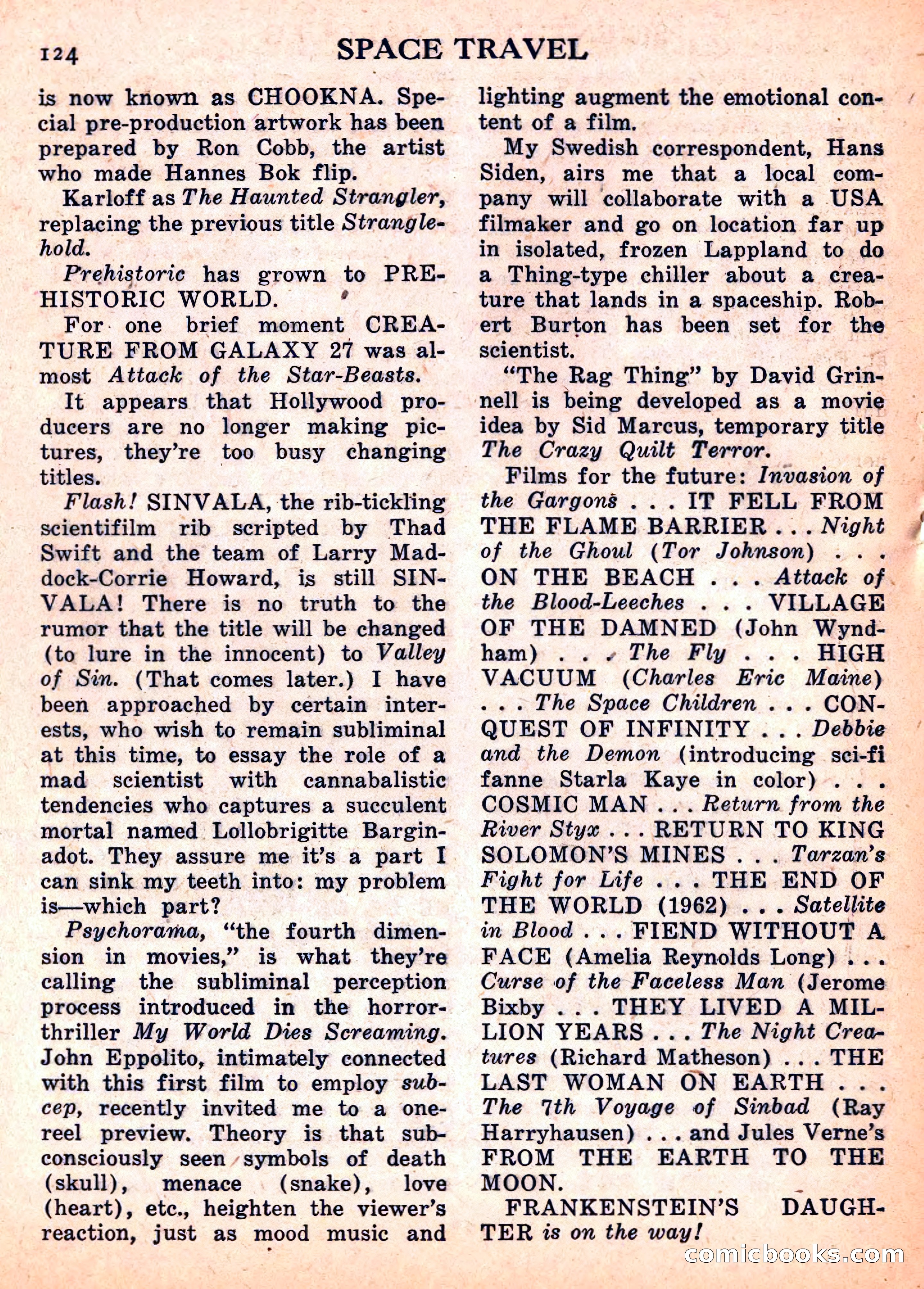 Space Travel, September 1958 — page 124 of 132