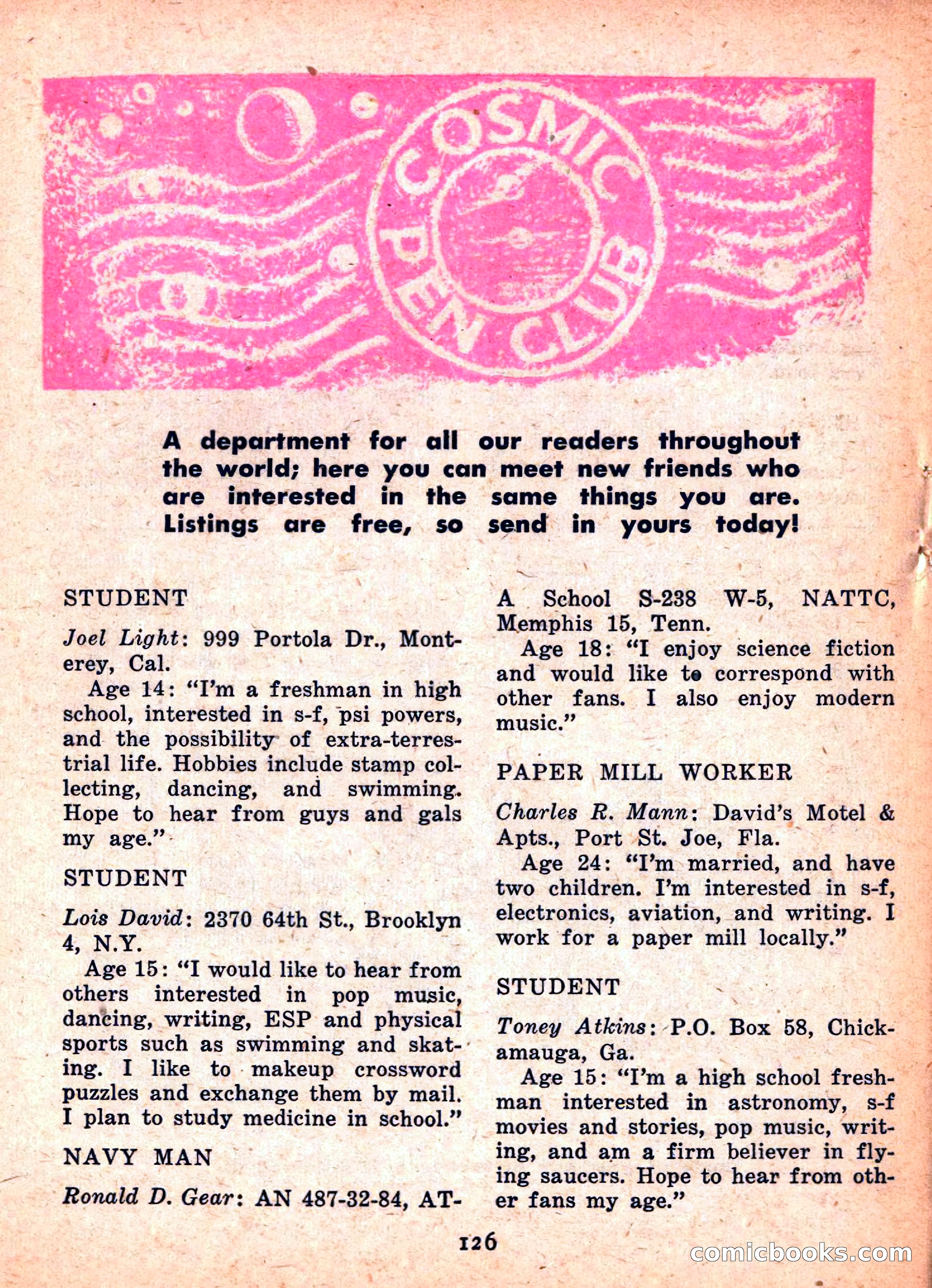 Space Travel, September 1958 — page 126 of 132