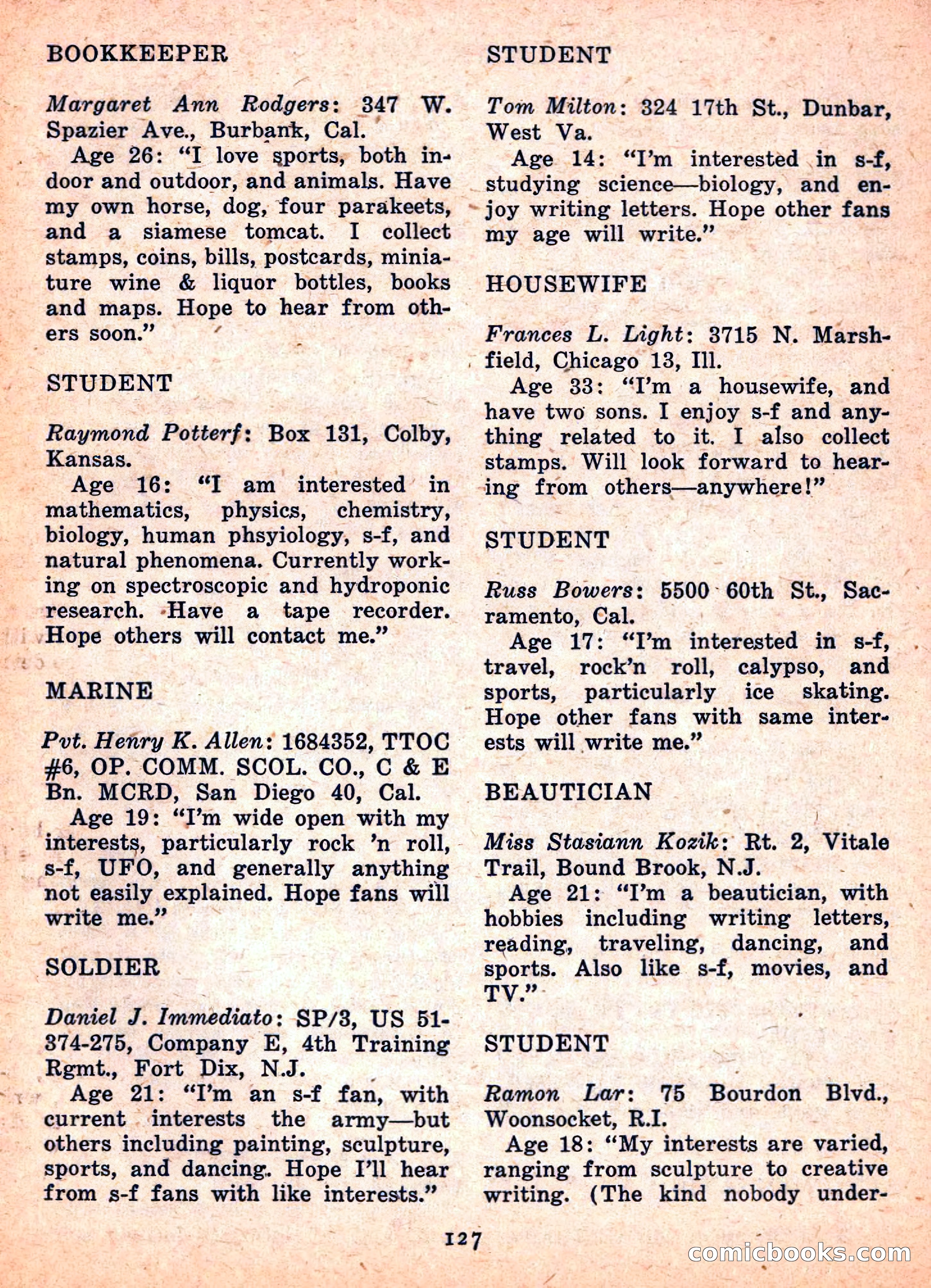 Space Travel, September 1958 — page 127 of 132