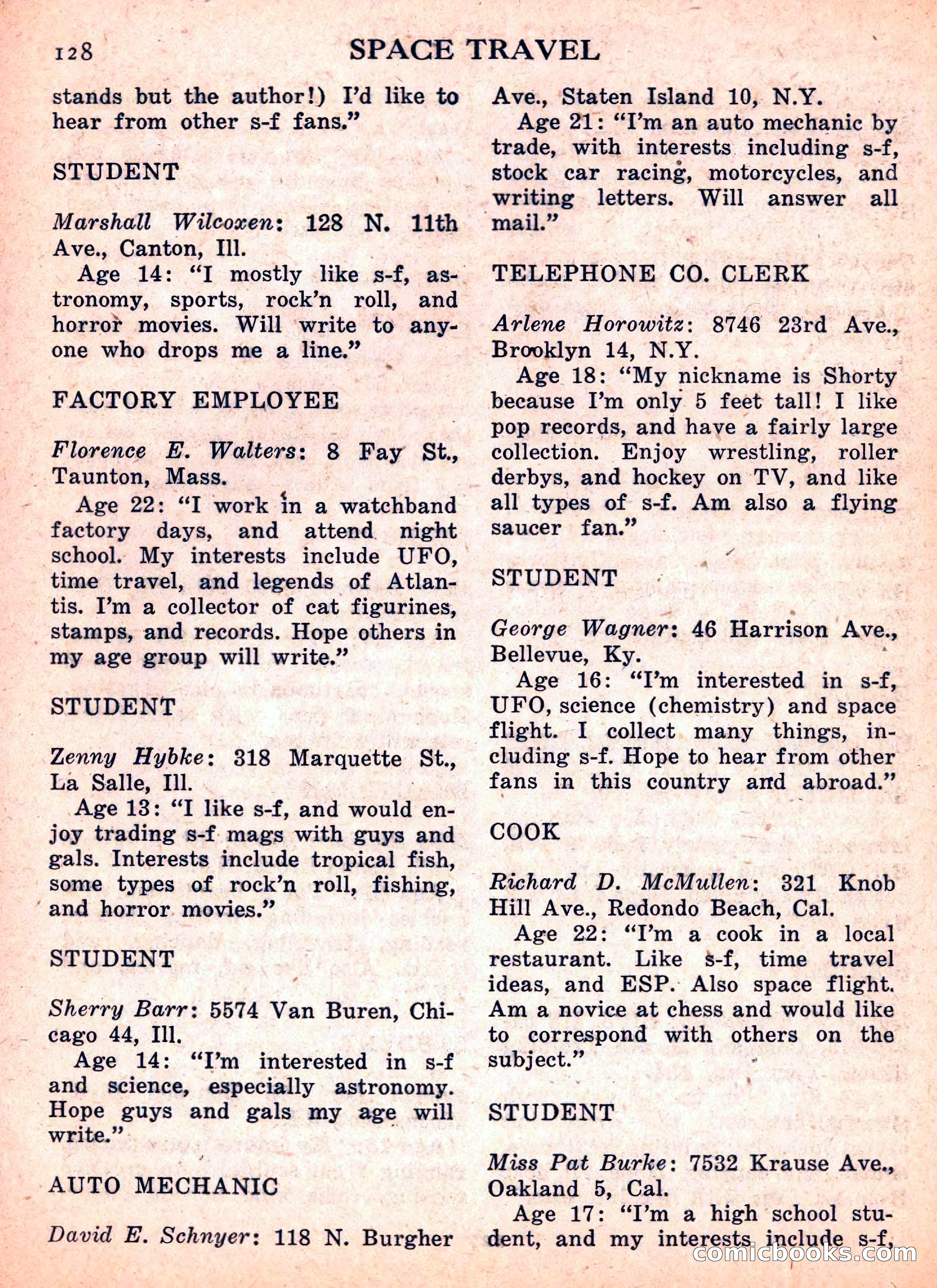 Space Travel, September 1958 — page 128 of 132