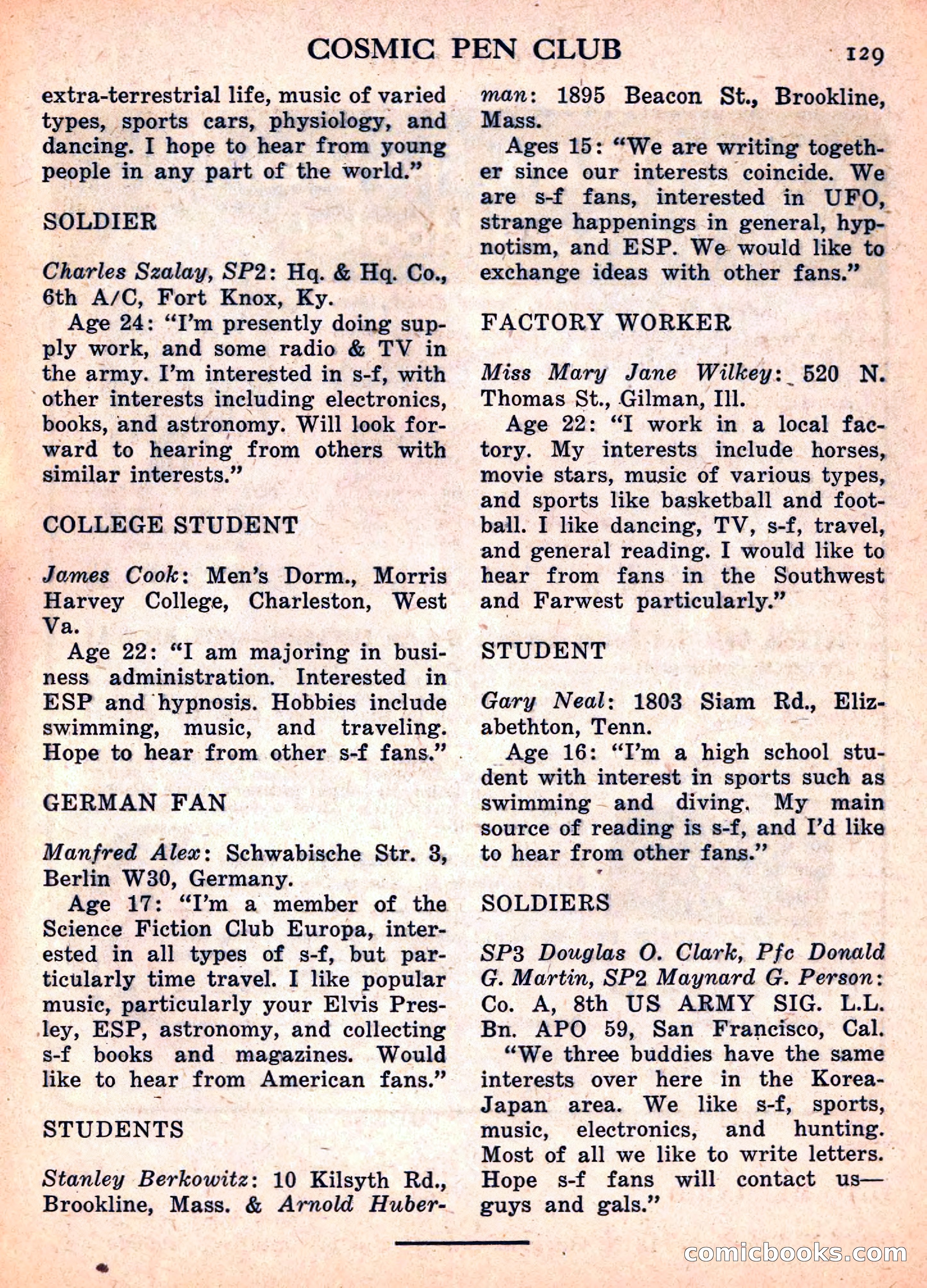 Space Travel, September 1958 — page 129 of 132