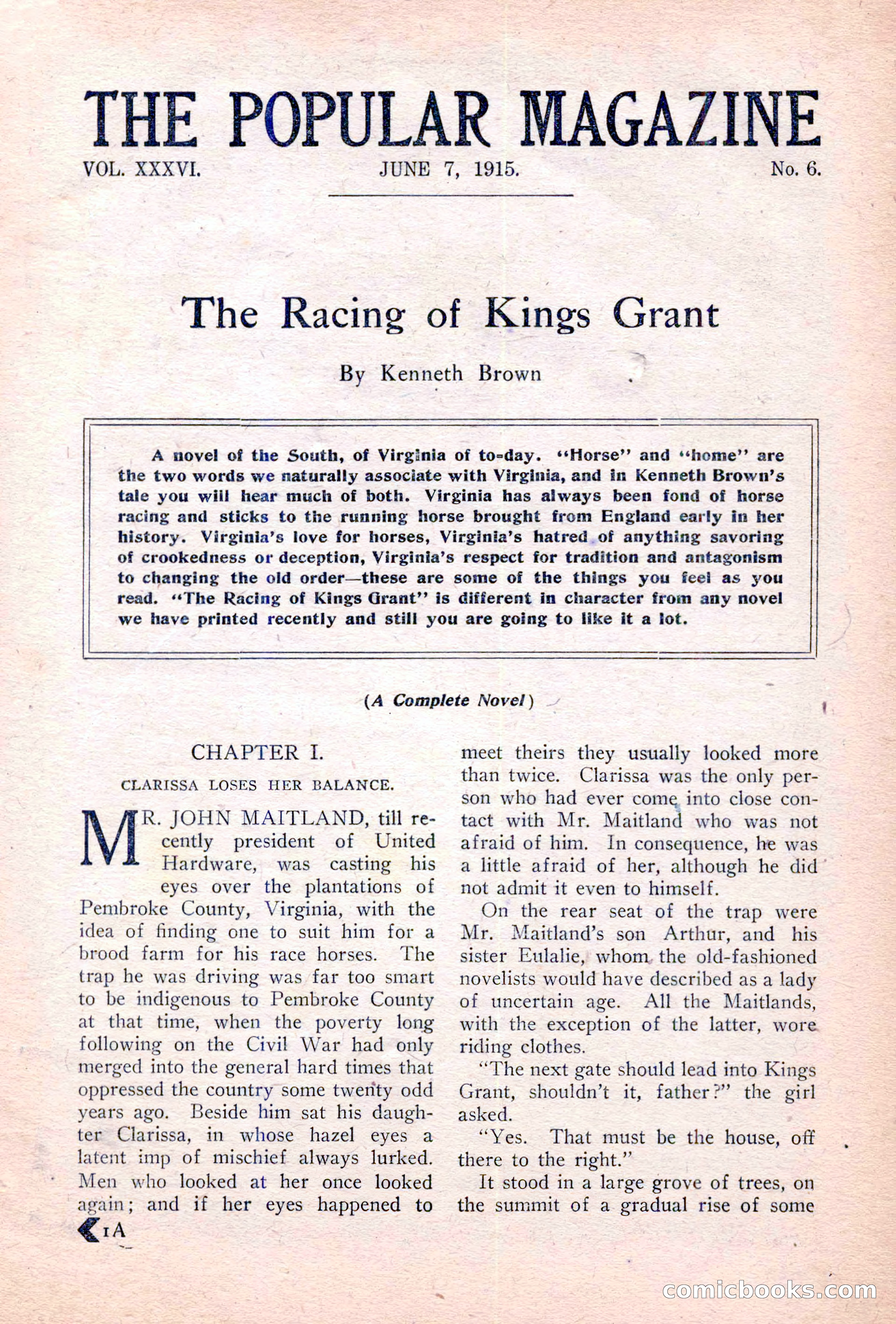 The Popular Magazine, Vol. 36, No. 6 — page 7 of 252