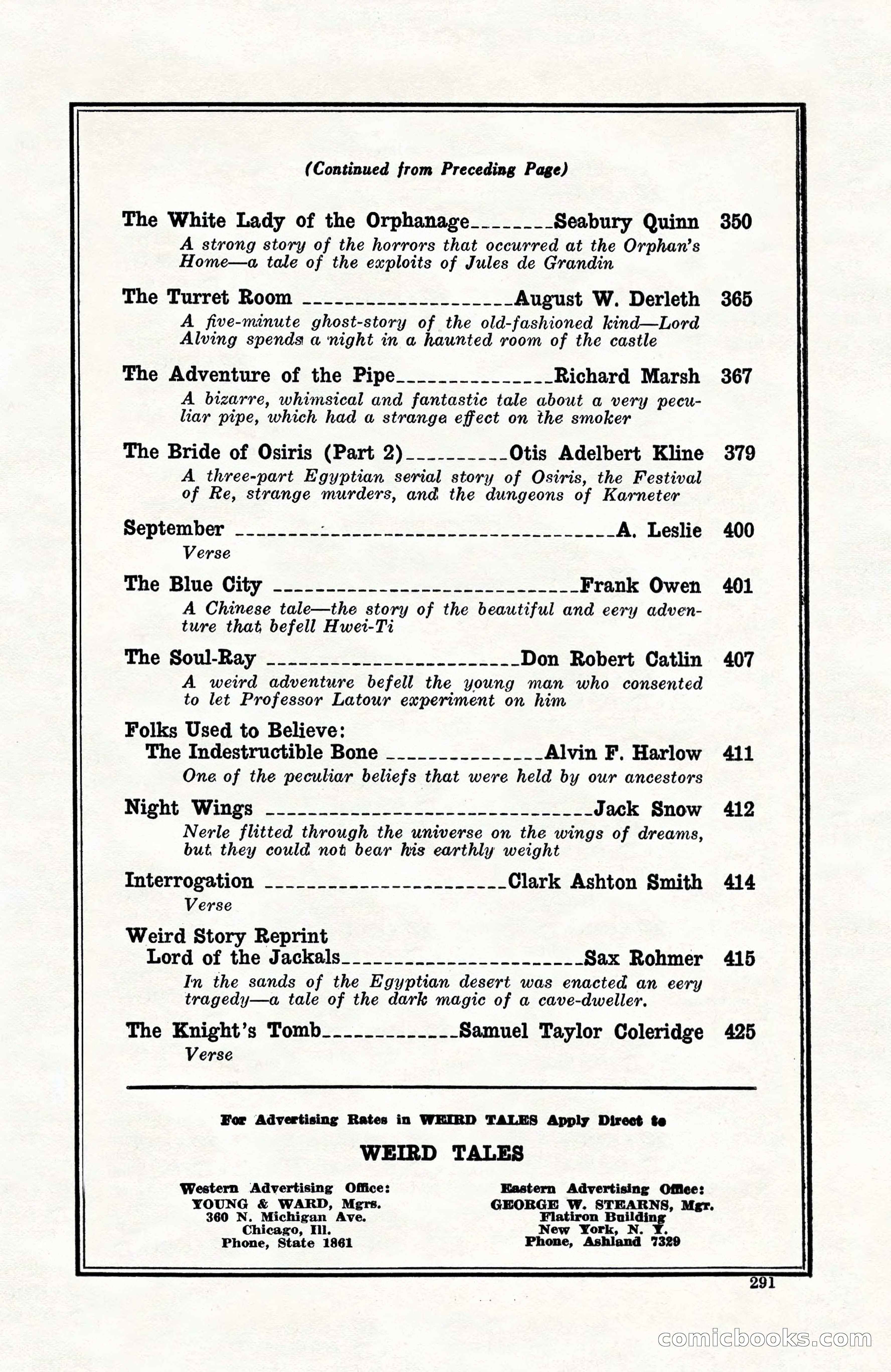 Weird Tales, Vol. 10, No. 3 — page 5 of 148
