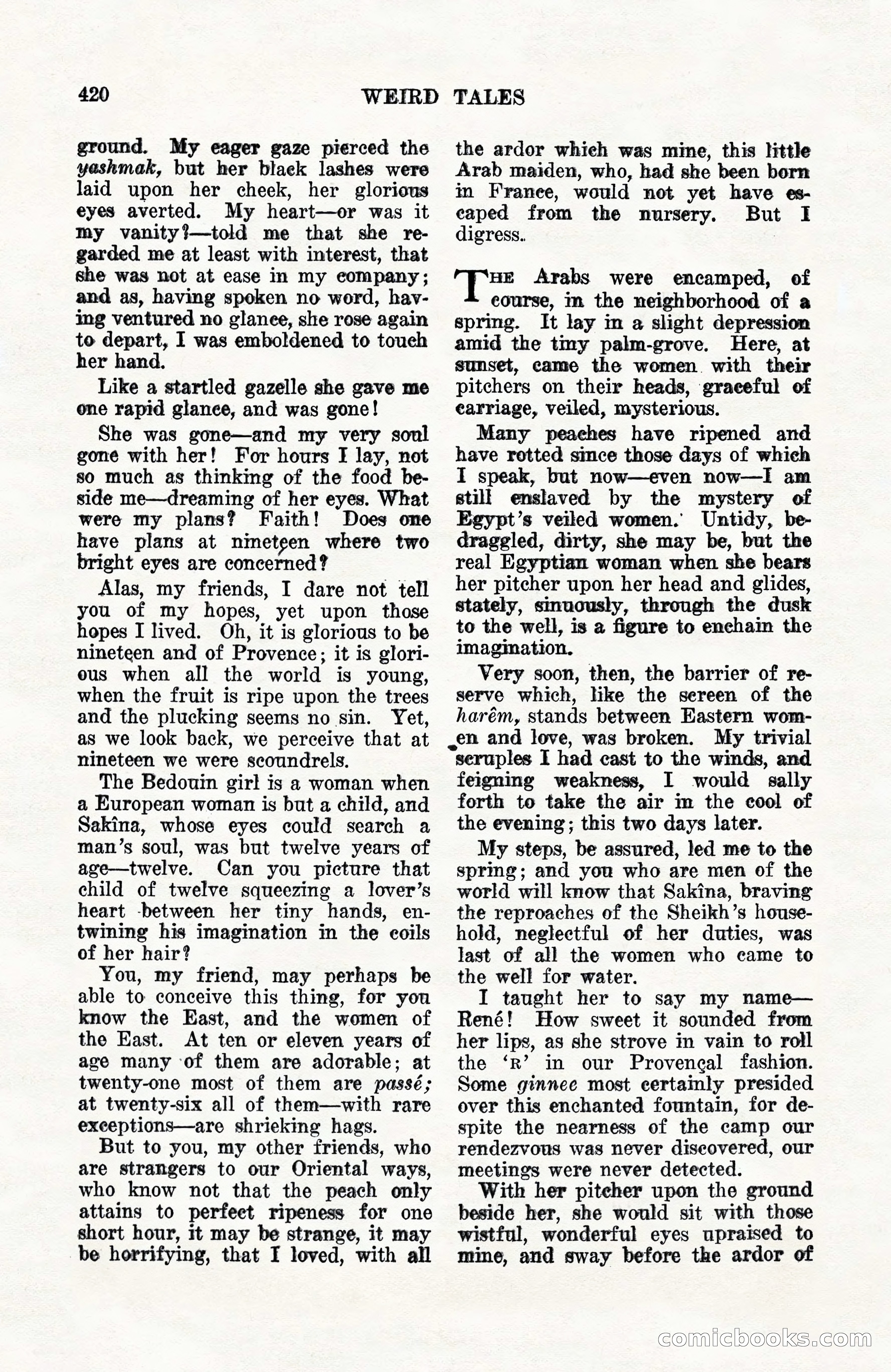 Weird Tales, Vol. 10, No. 3 — page 134 of 148