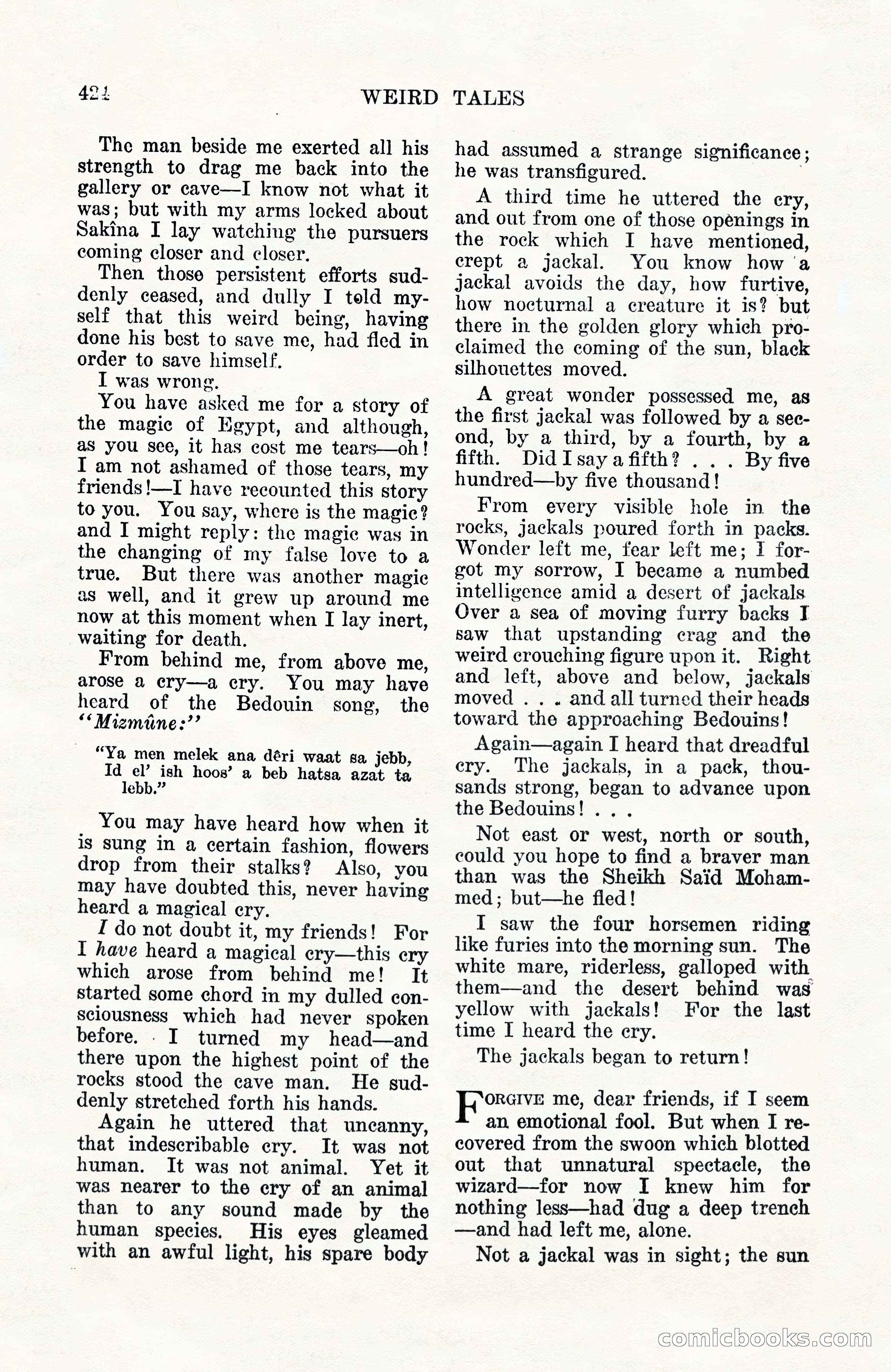 Weird Tales, Vol. 10, No. 3 — page 138 of 148