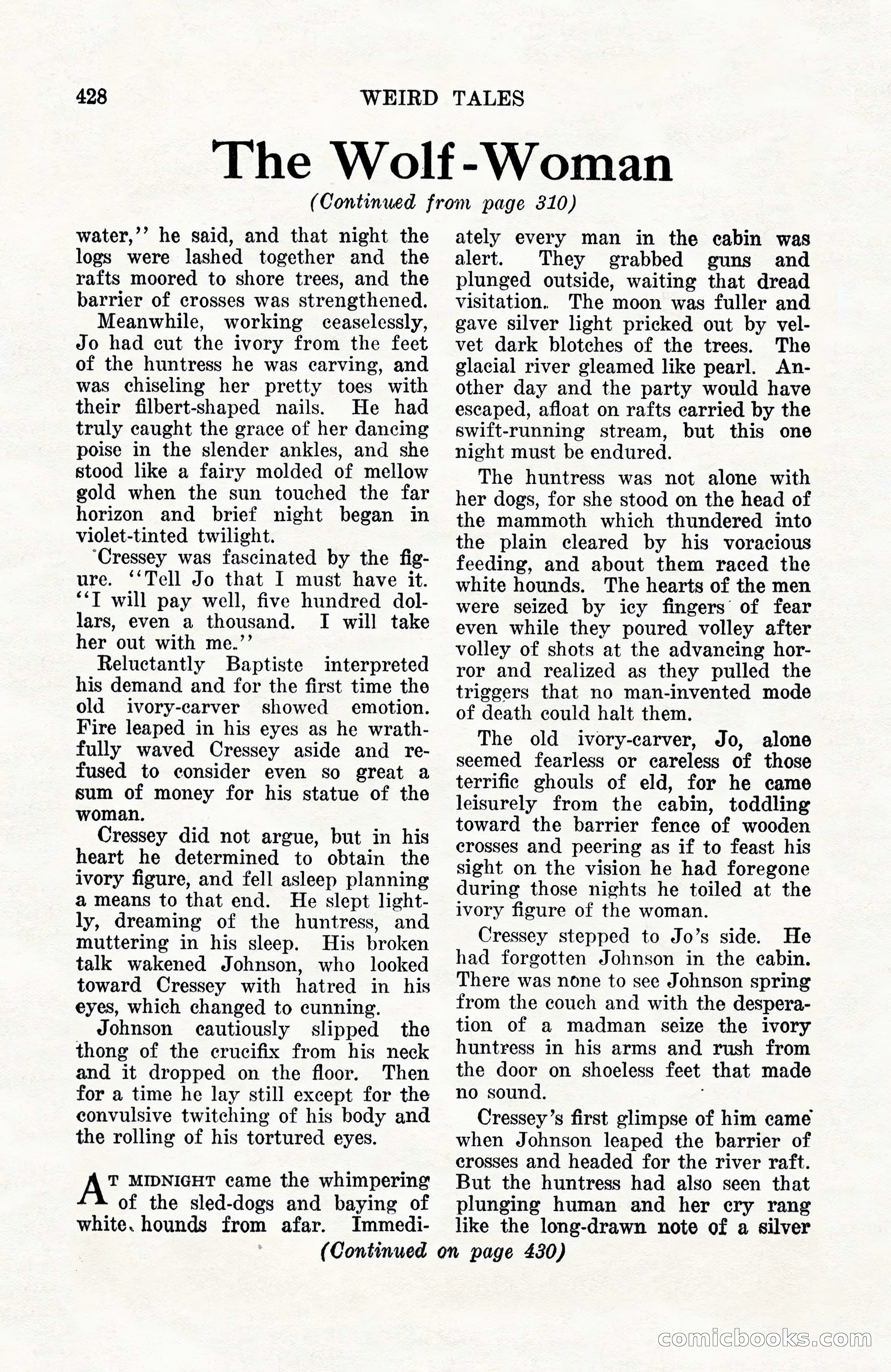 Weird Tales, Vol. 10, No. 3 — page 142 of 148