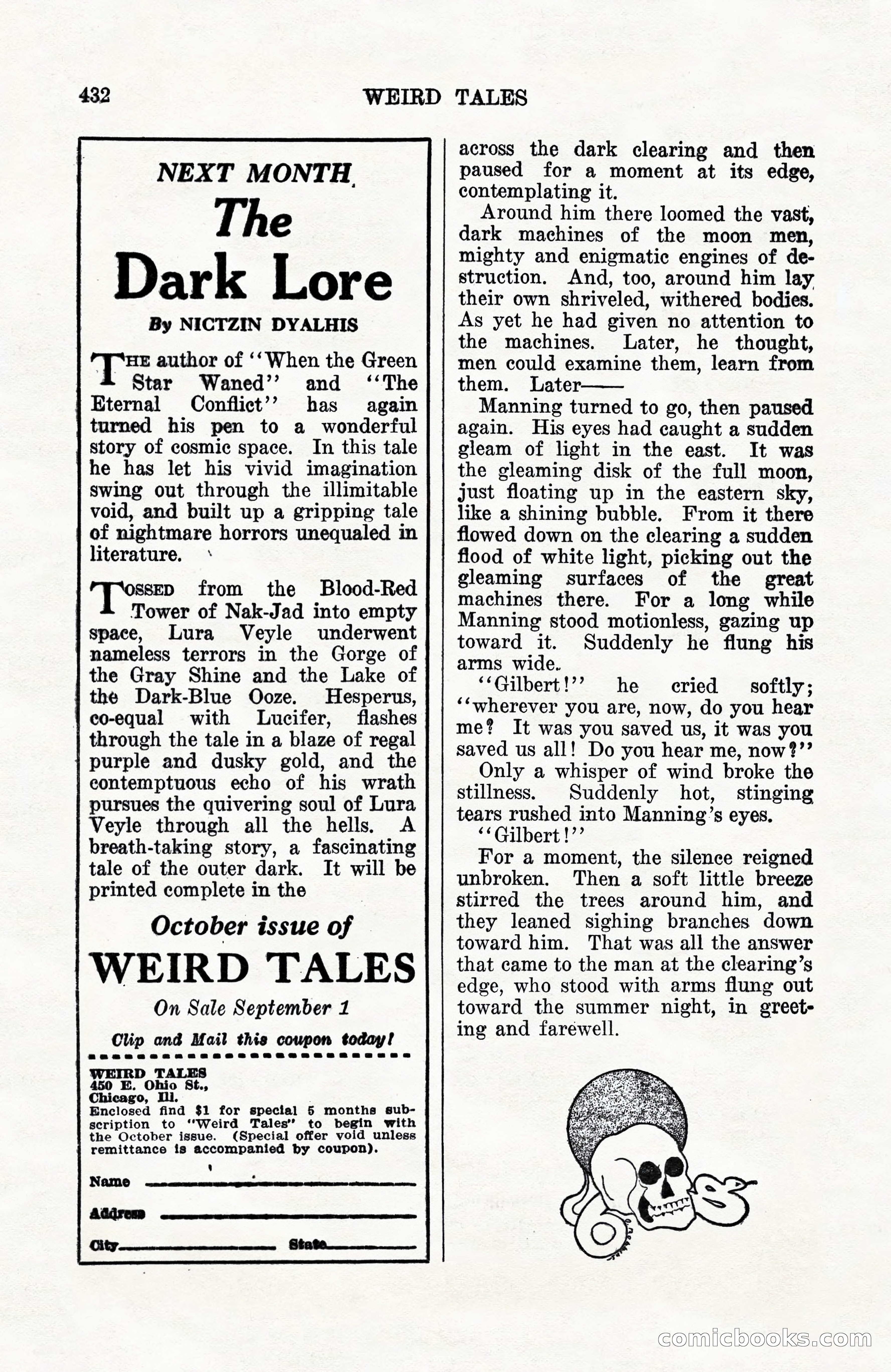 Weird Tales, Vol. 10, No. 3 — page 146 of 148