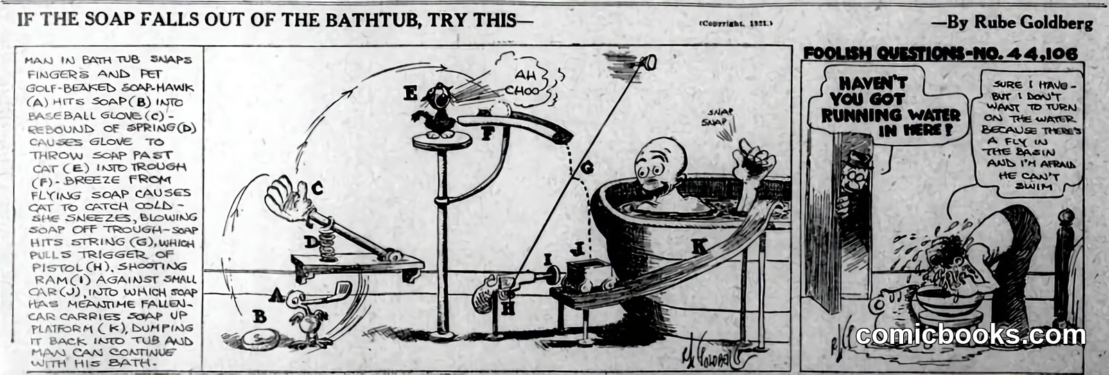 If the Soap Falls Out of the Bathtub, Try This— by Rube Goldberg
