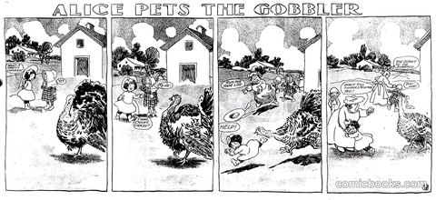 Alice Pets the Gobbler