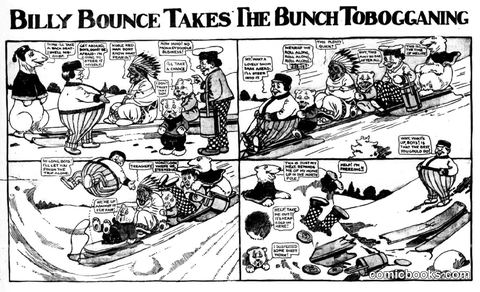Billy Bounce Takes the Bunch Tobogganing