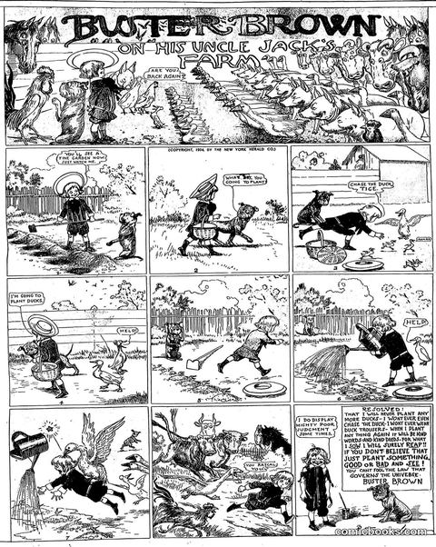 Buster Brown on His Uncle Jack's Farm